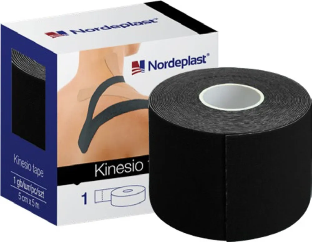 Kinezioloģiskais teips Nordepast 5 cm x 5 m melns, 1 gab - Produkta attēls 