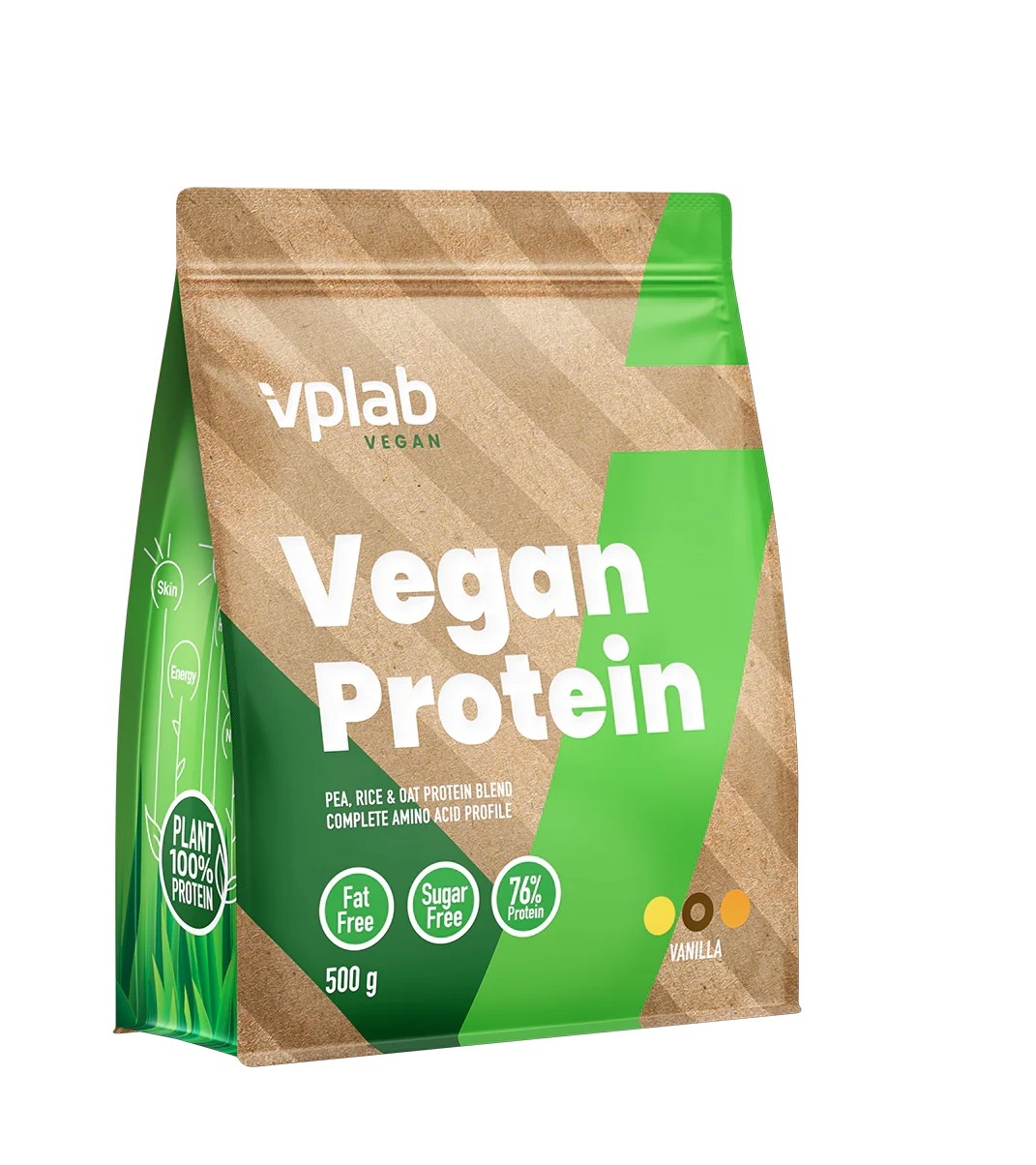 VPLAB Vegan Protein Vanilla pulveris 500g - Produkta attēls 