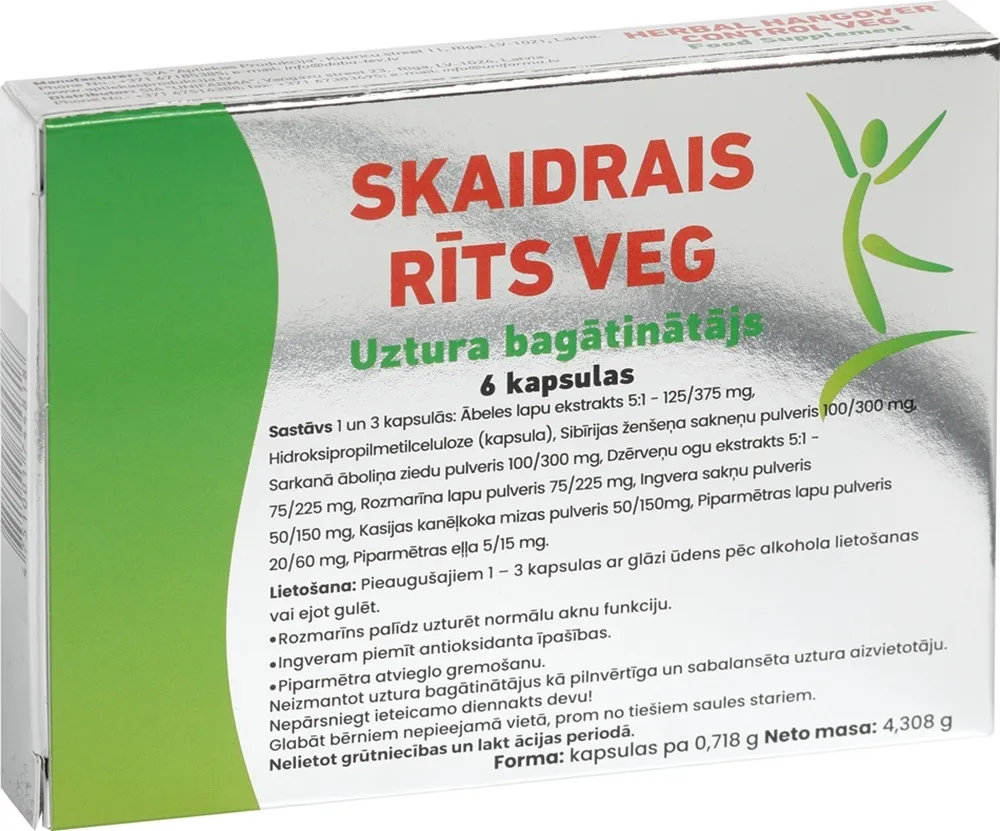 SKAIDRAIS RĪTS kapsulas, 6 gab - Produkta attēls 