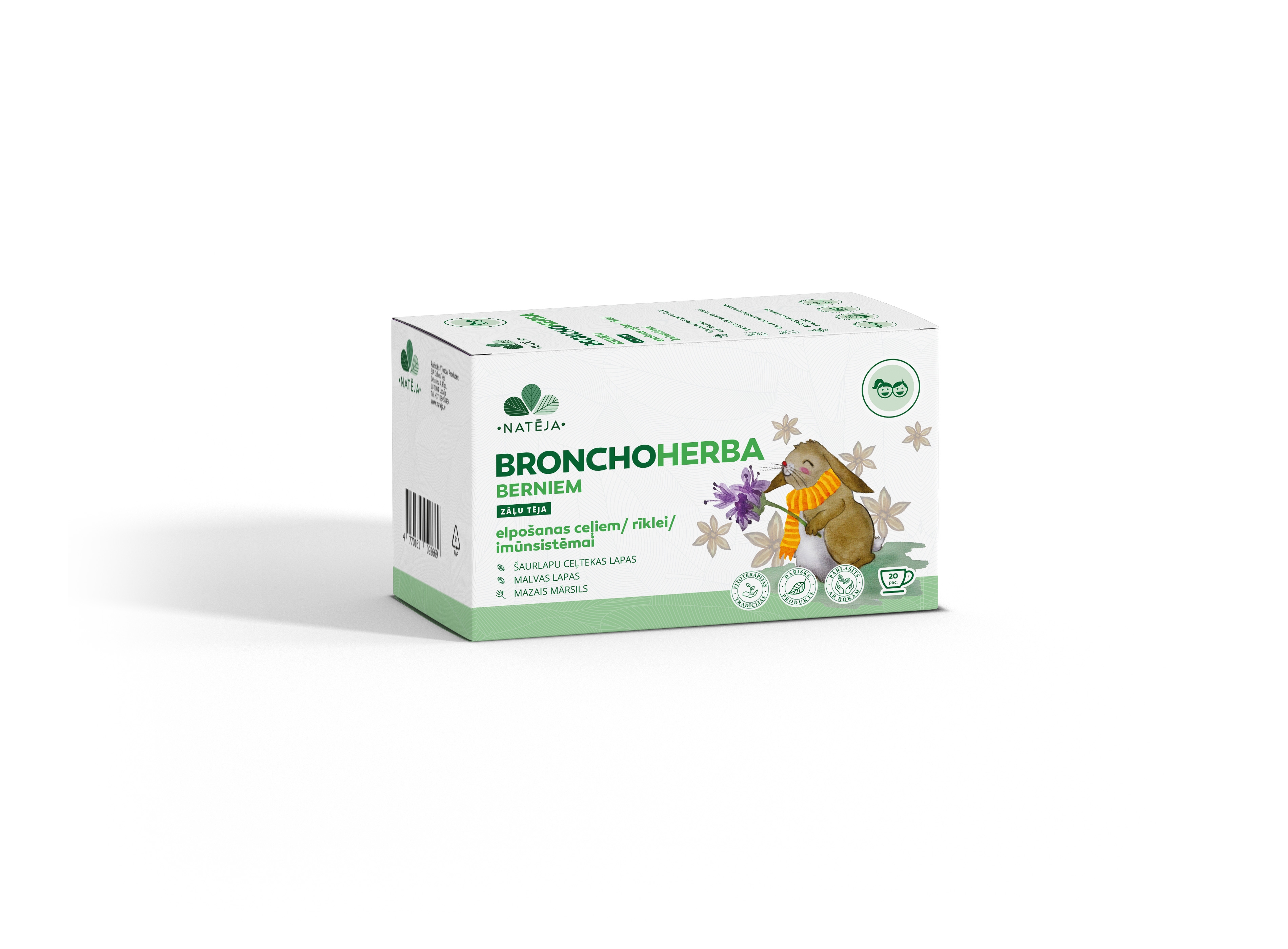 NATĒJA Bronchoherba Bērniem, zāļu tēja, N20 - Produkta attēls 
