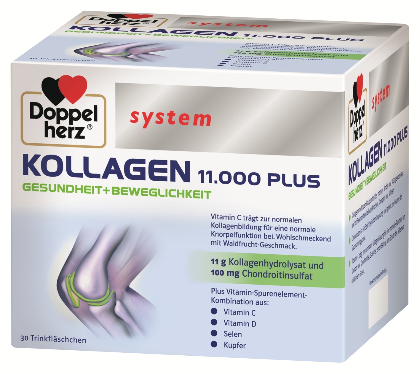 DOPPELHERZ® System kollagen 11.000 ampulas 25 ml, 30 gab. - Produkta attēls 