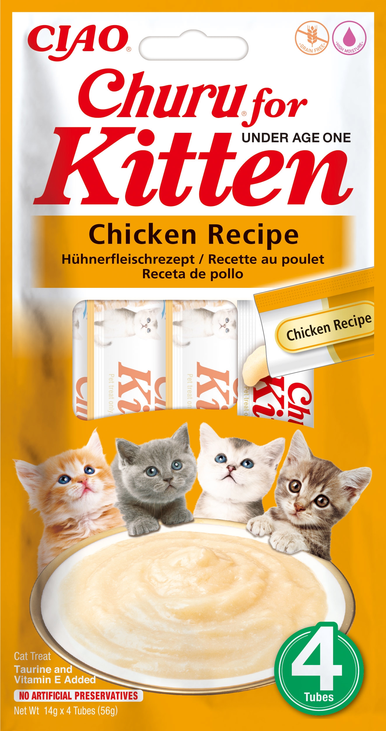 Churu biezenis kaķēniem, vista 56g (14gx4) N12 - Produkta attēls 