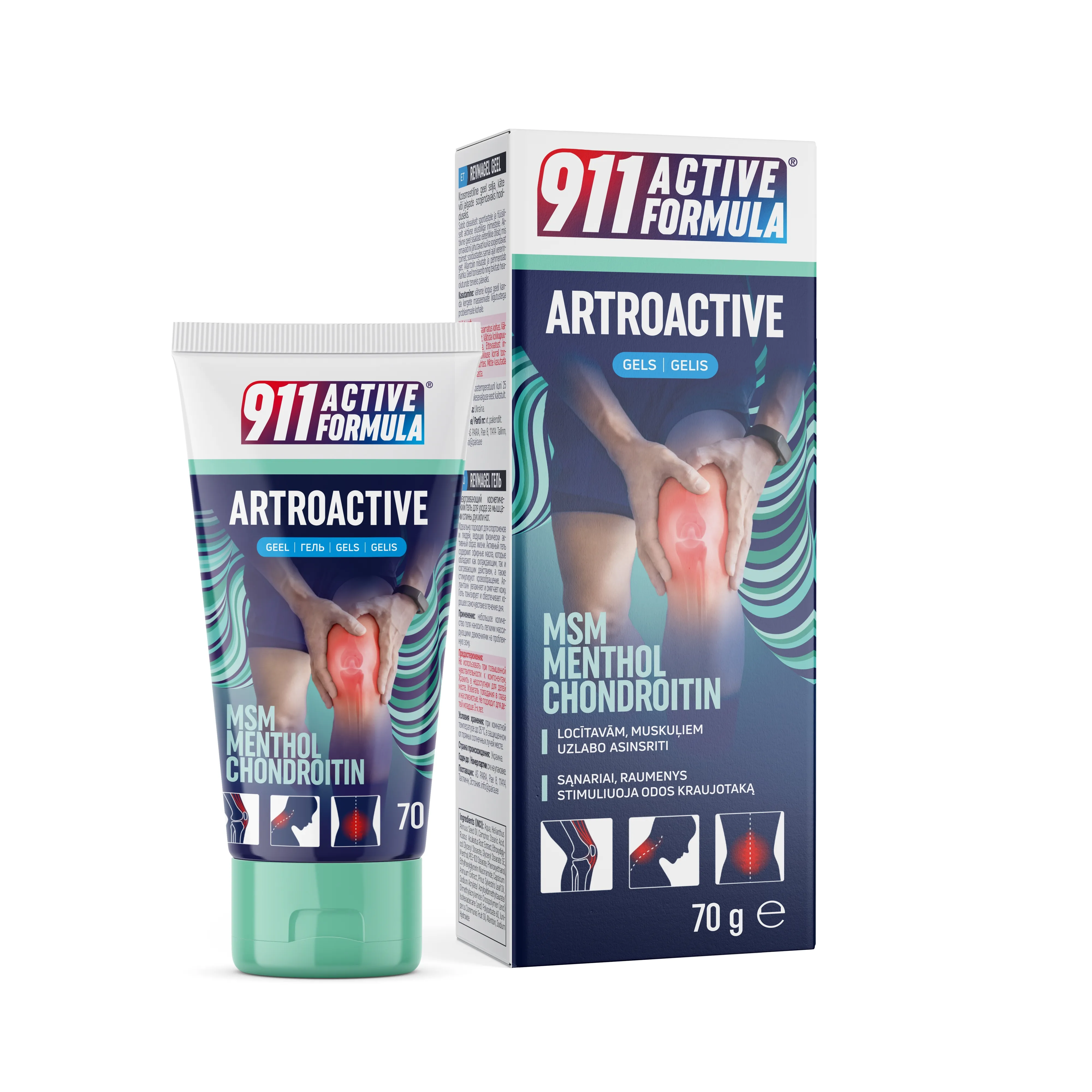 911 Active formula Artroactive gels, 70g - Produkta attēls 