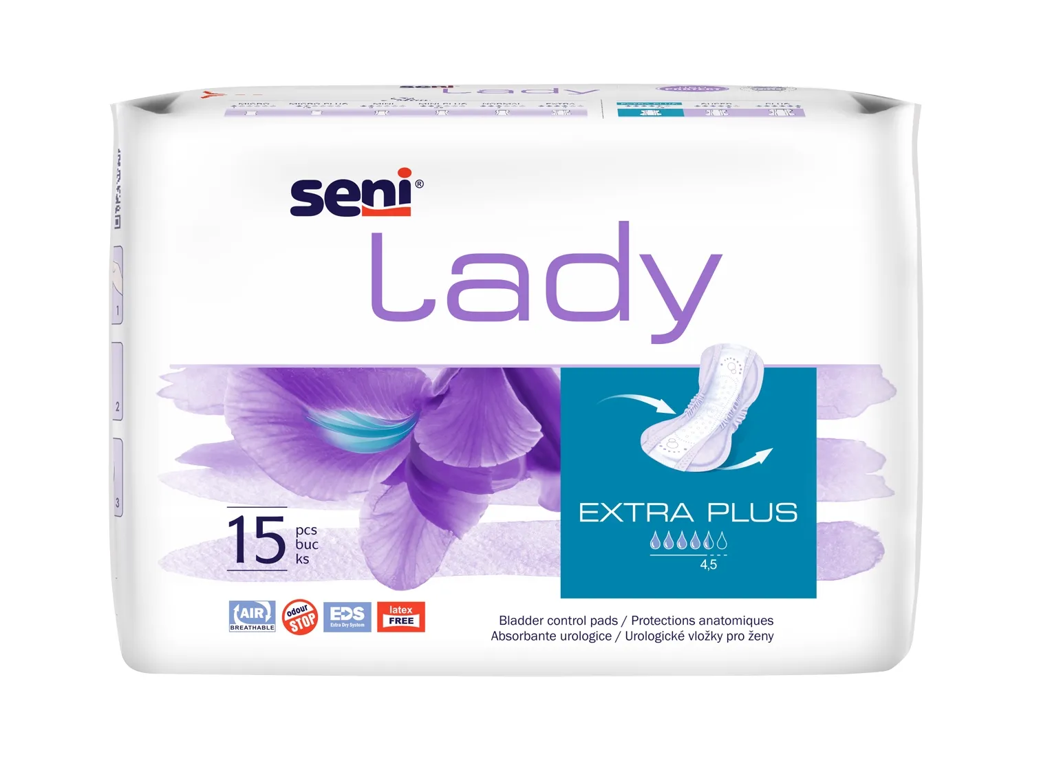 SENI LADY Extra Plus uroloģiskie ieliktņi, 15 gab. - Produkta attēls 