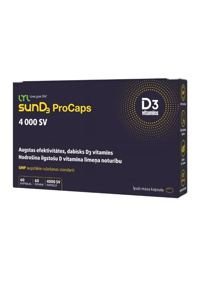 LYL sunD3 ProCaps 4000 SV, 60 kapsulas - Produkta attēls 5