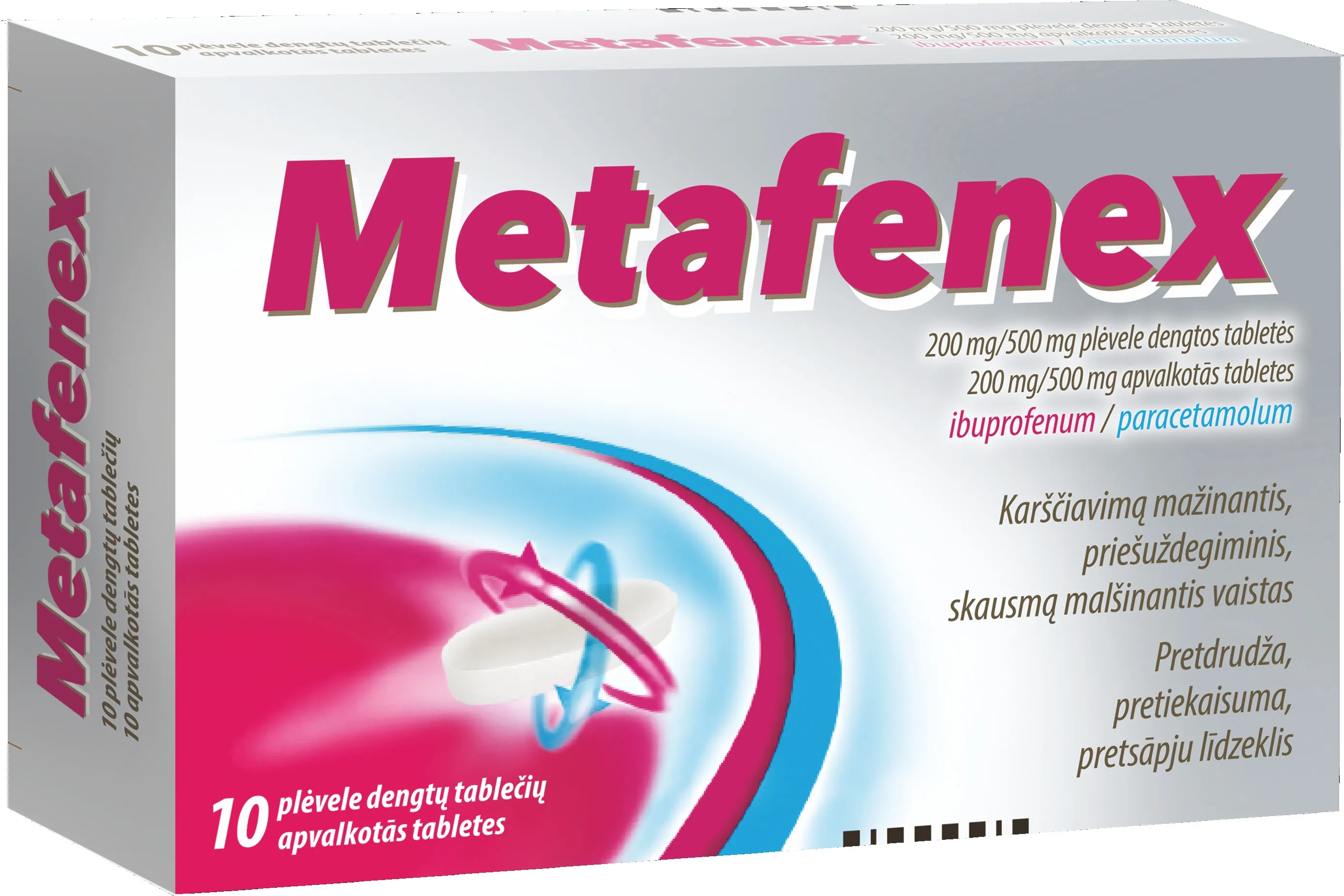 METAFENEX 200MG/500MG TBL N10 - Produkta attēls 