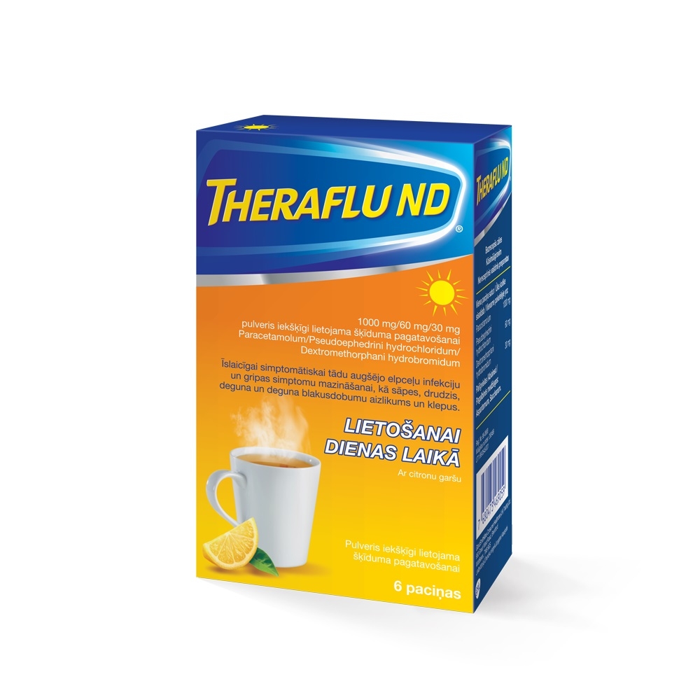 THERAFLU ND pulveris (bez miegainības), 6 gab. - Produkta attēls 2