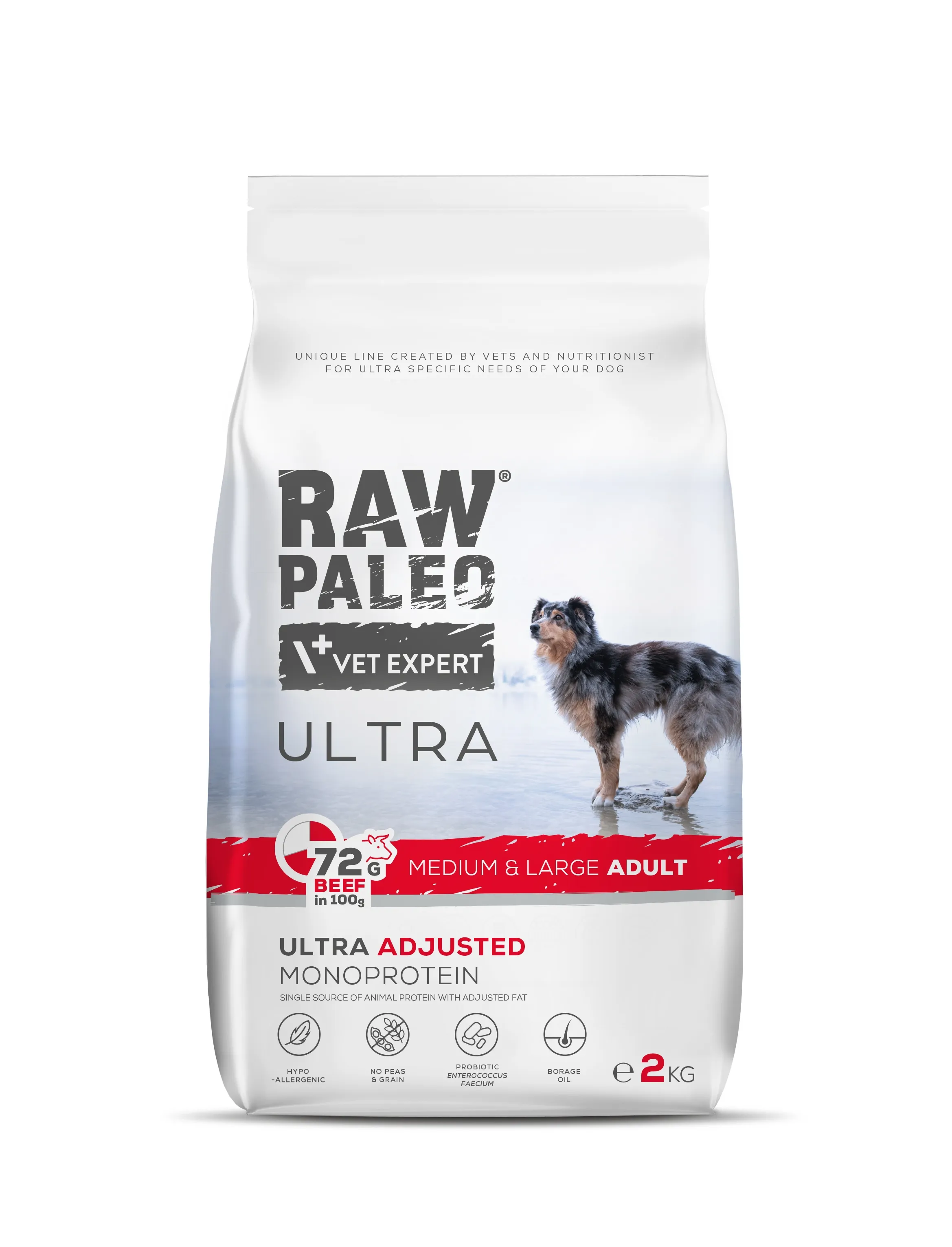 RAW PALEO ULTRA SUŅU SAUSĀ B MEDIUM/LARGE CŪKGAĻA 2KG - Produkta attēls 