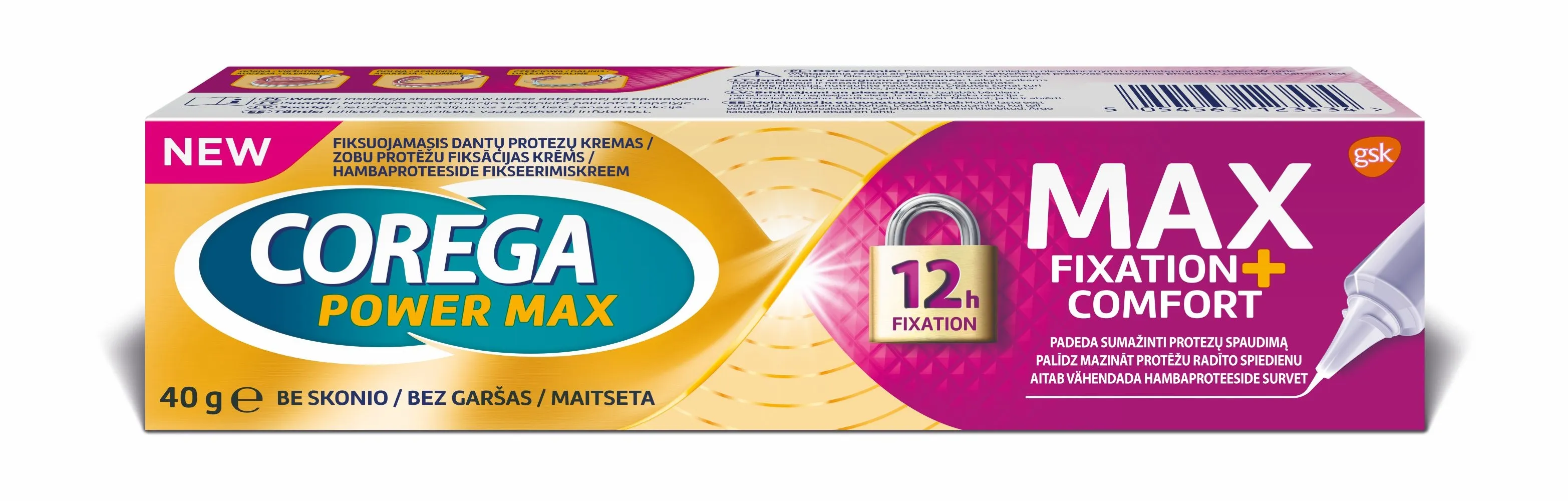 COREGA Power Max Comfort fiksācijas krēms, 40 g - Produkta attēls 