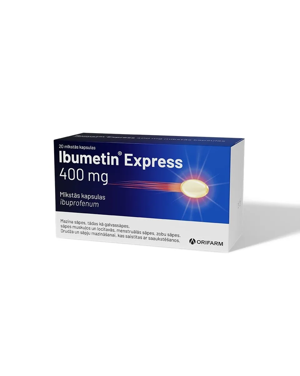 IBUMETIN EXPRESS 400MG kapsulas, 20 gab. - Produkta attēls 