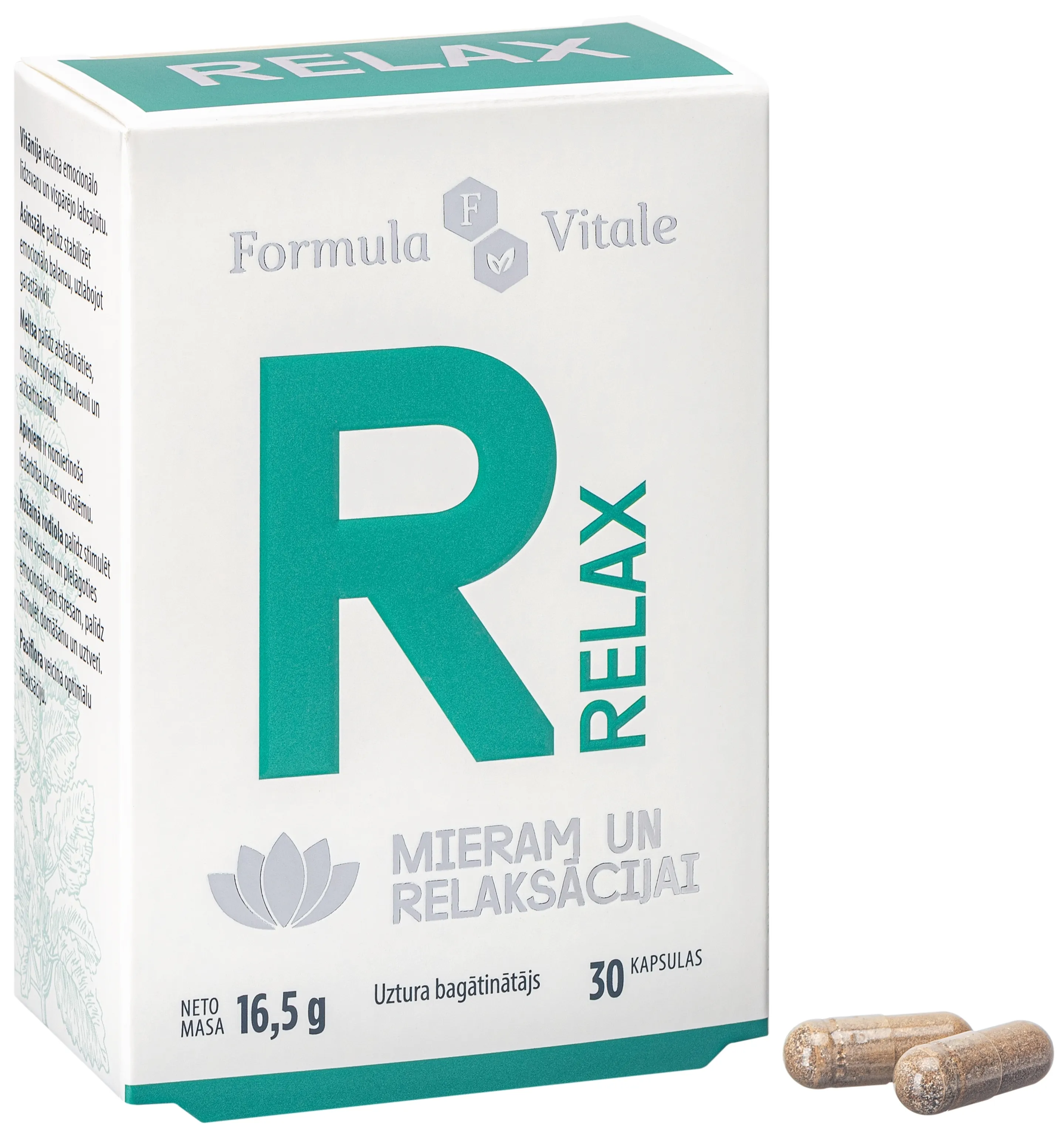FORMULA VITALE Relax kapsulas, 30 gab. - Produkta attēls 