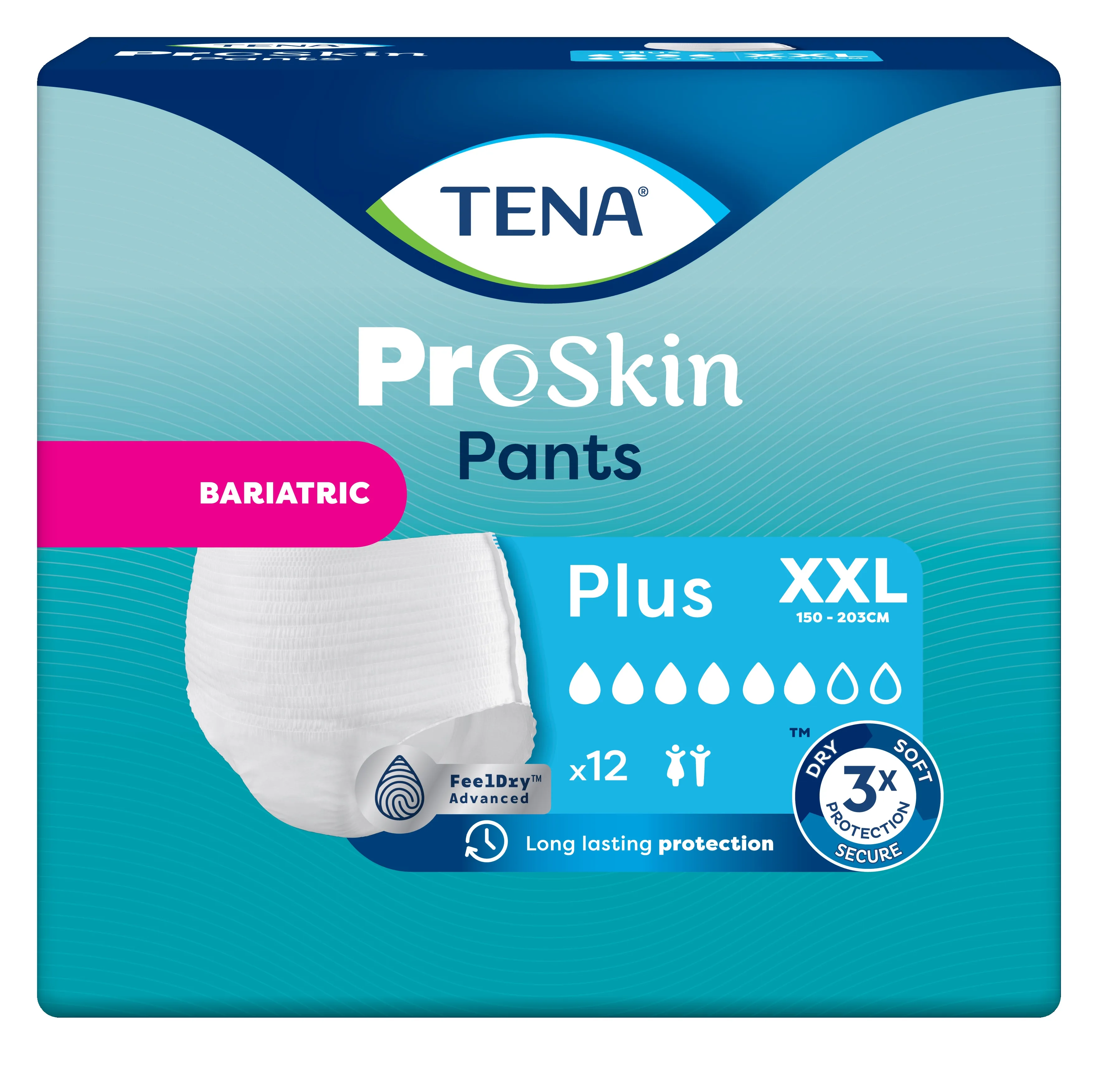 TENA Pants Plus Bariatric biksītes XXL izmērs 12 gab. - Produkta attēls 