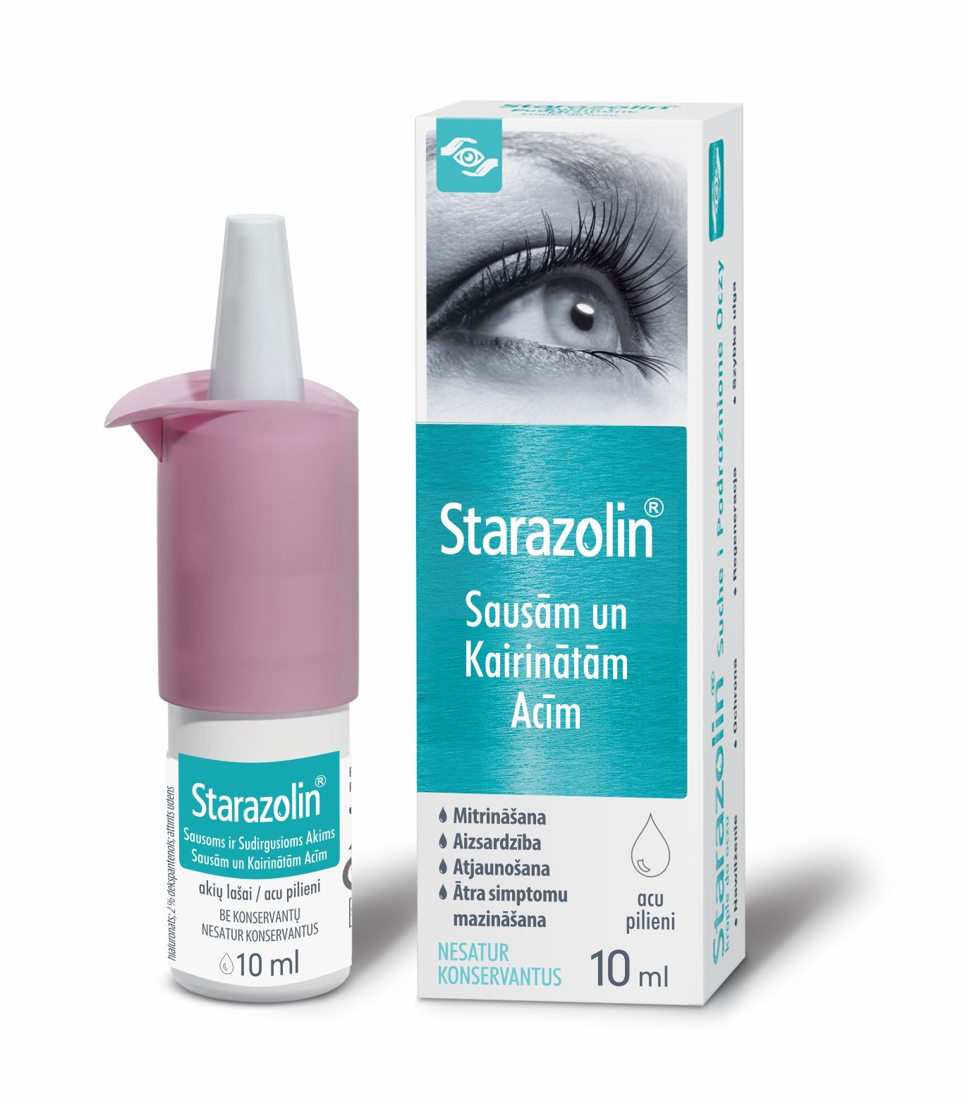 STARAZOLIN Sausām un Kairinātām Acīm acu pilieni, 10 ml - Produkta attēls 