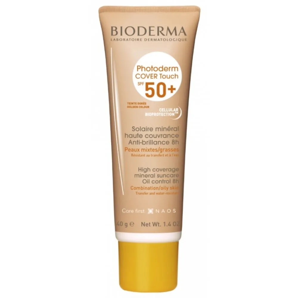 BIODERMA Photoderm Cover touch SPF50+ zeltaini tonēts, 40g - Produkta attēls 
