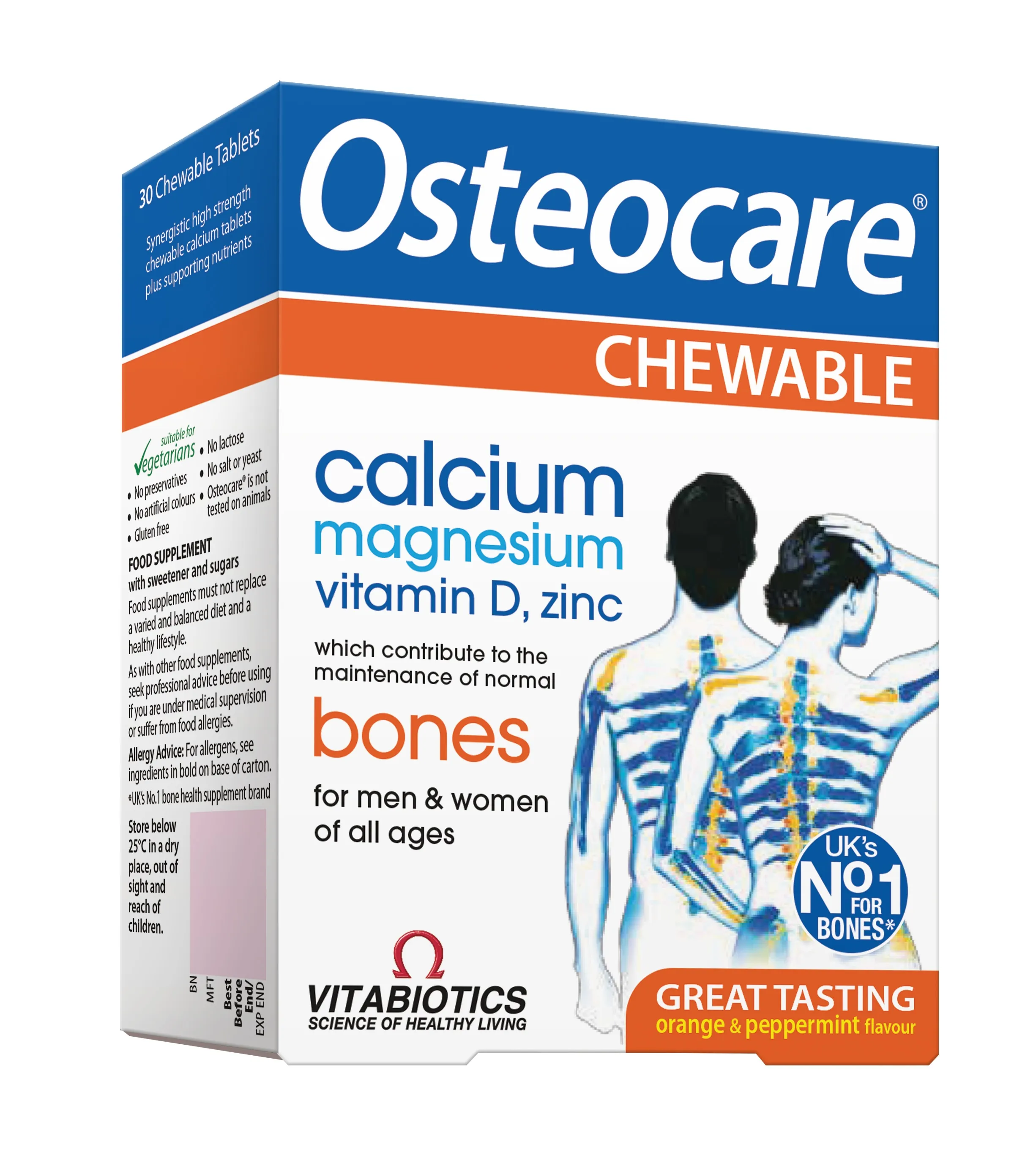OSTEOCARE košļājamās tabletes, 30 gab. - Produkta attēls 