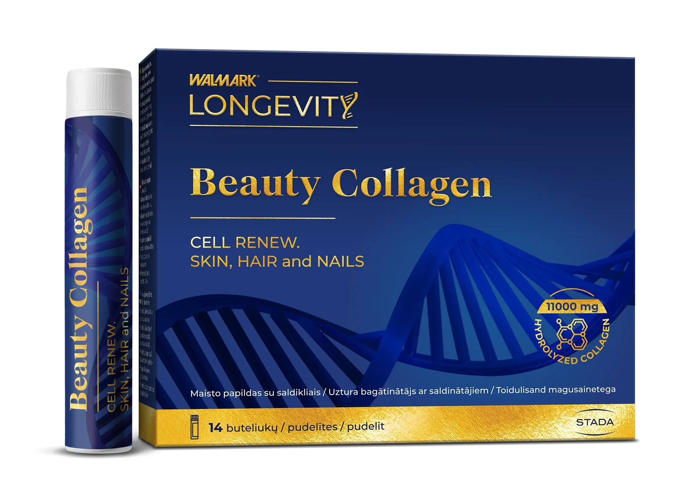 WALMARK Longevity Beauty Collagen šoti 25 ml, 14 gab. - Produkta attēls 