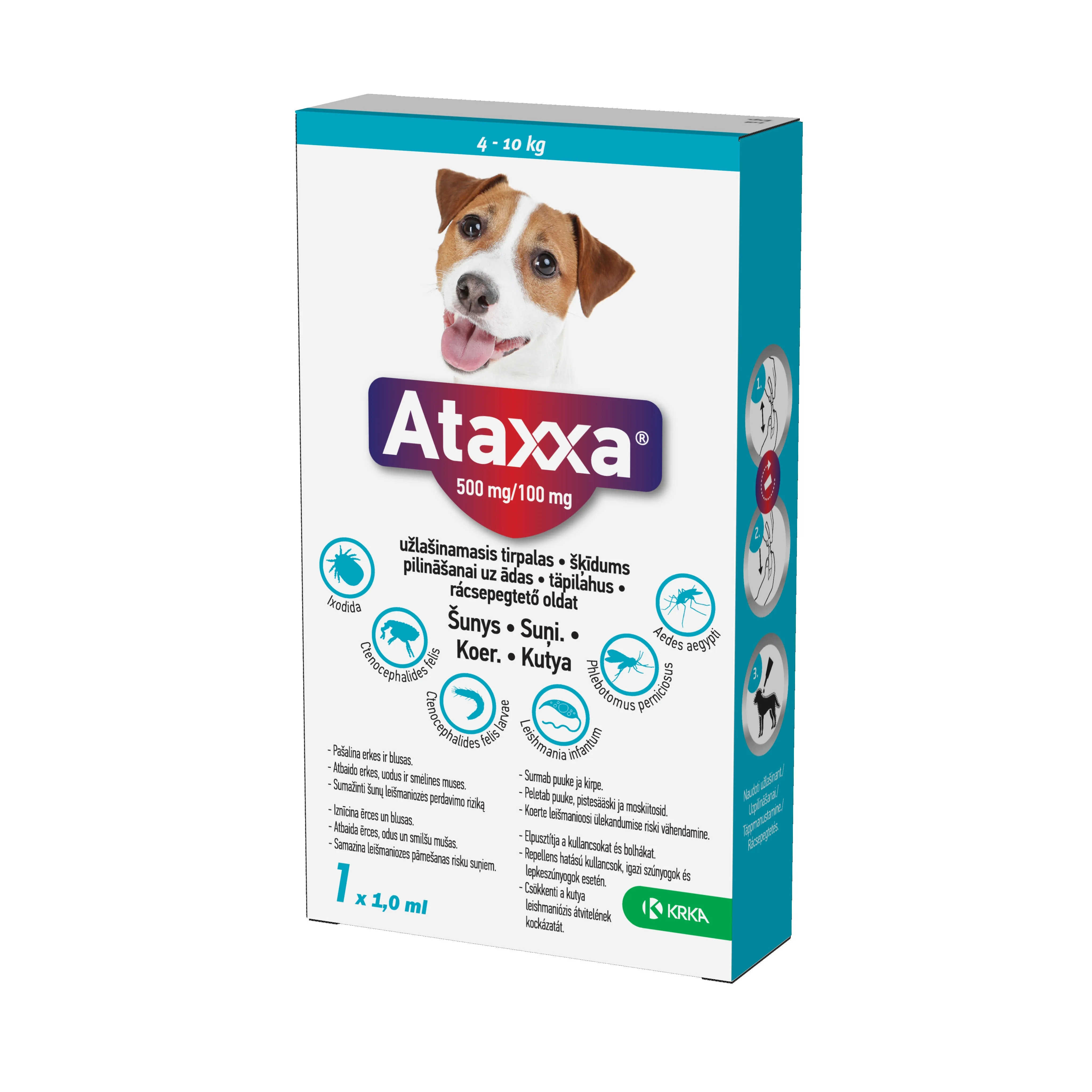 ATAXXA  500/100MG ŠĶĪD 1ML SUŅIEM 4-10KG N1 - Produkta attēls 