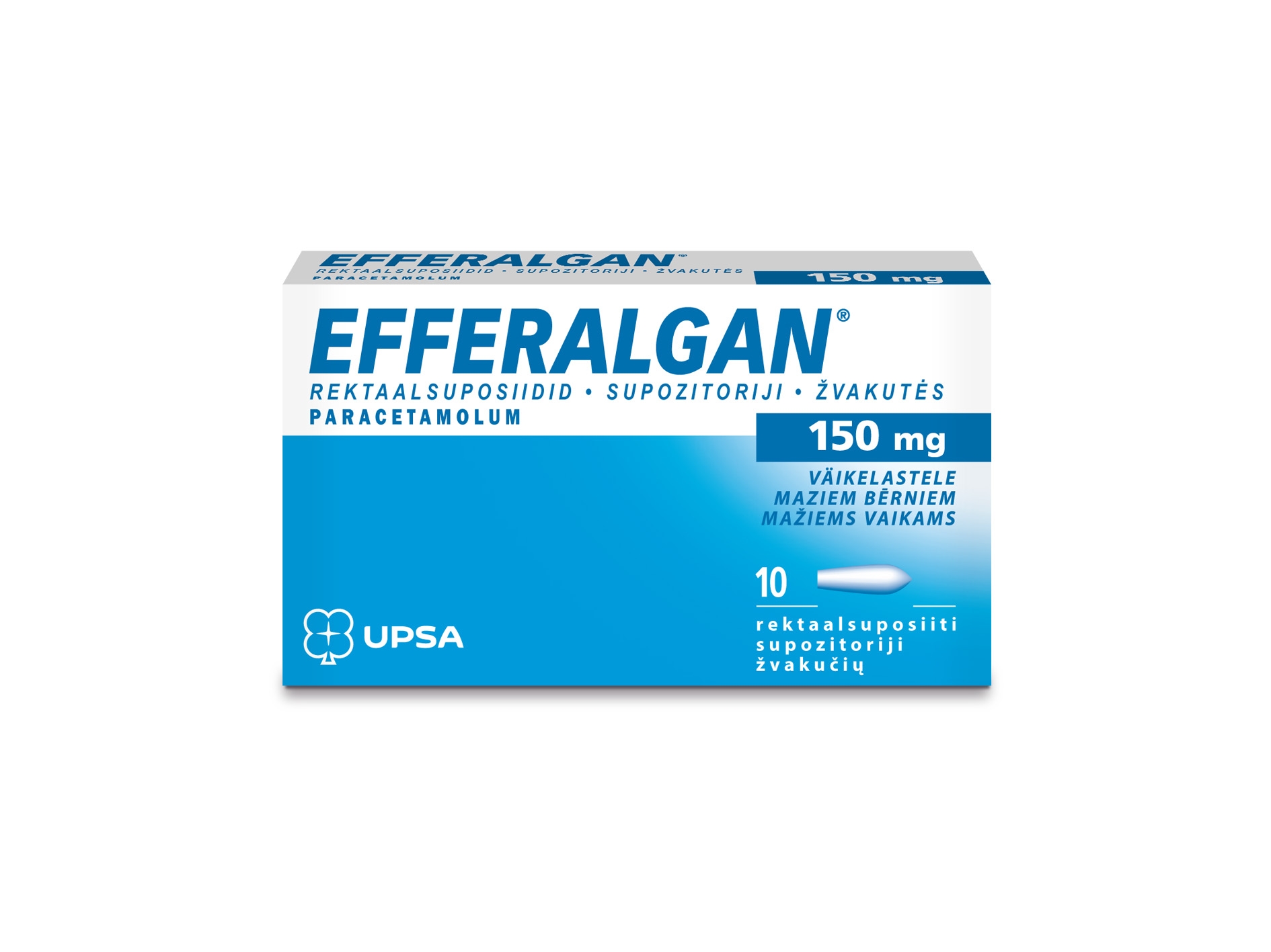 EFFERALGAN (paracetamol) supp 150 mg, 10 gab. - Produkta attēls 