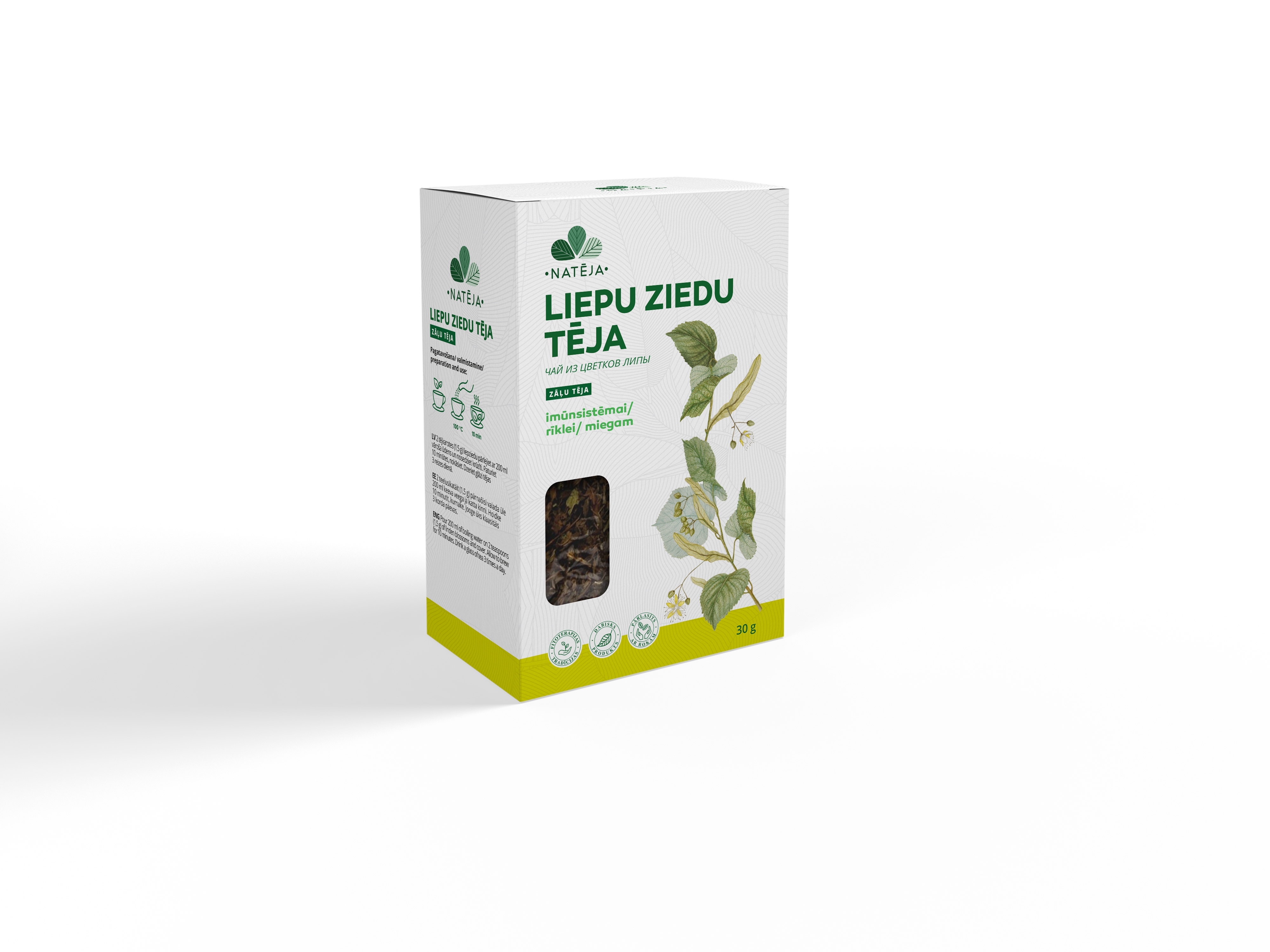 NATĒJA Liepu ziedu tēja, 30 g - Produkta attēls 