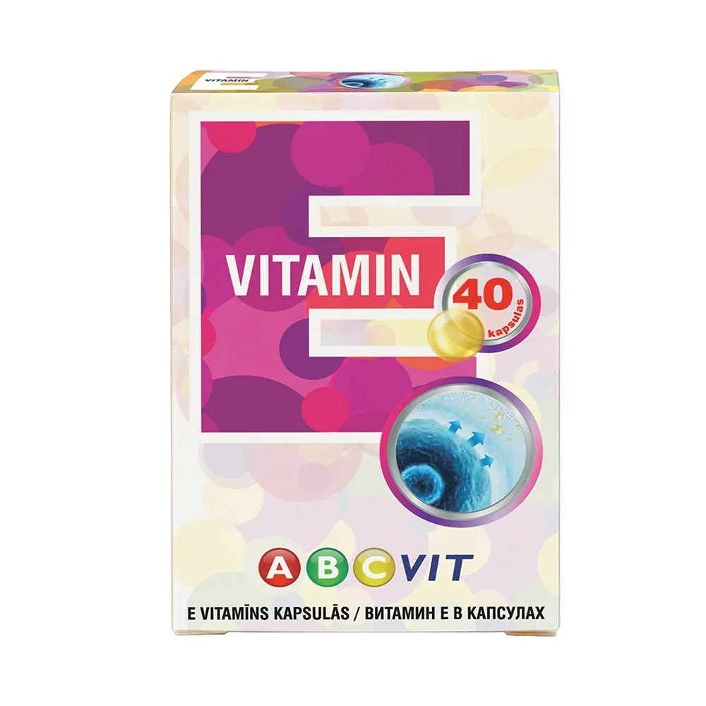 ABCVIT E vitamīns kapsulas, 40 gab. - Produkta attēls 
