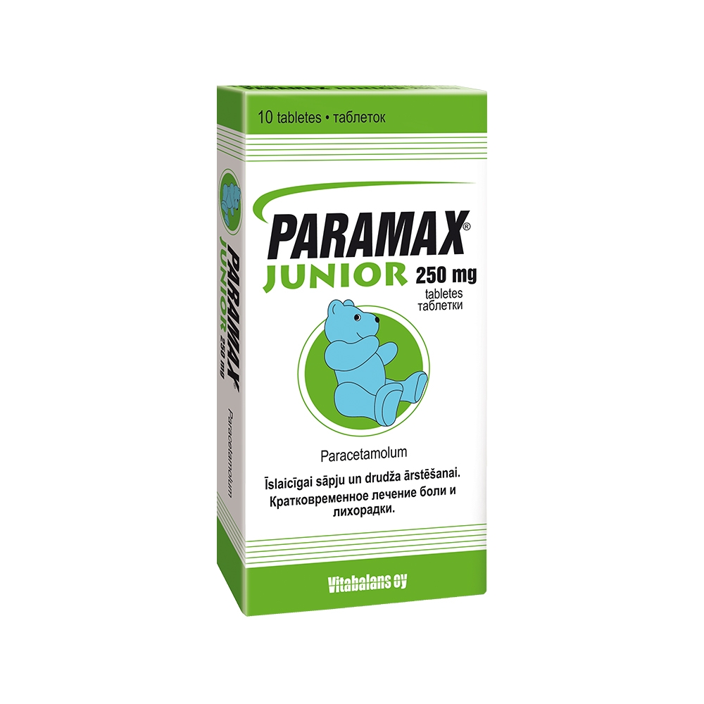 PARAMAX Junior 250mg tabletes, 10 gab. - Produkta attēls 