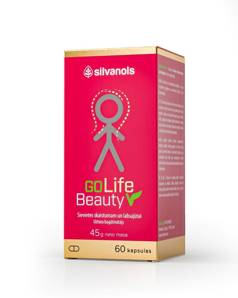 SILVANOLS Golife Beauty V kapsulas, 60 gab - Produkta attēls 