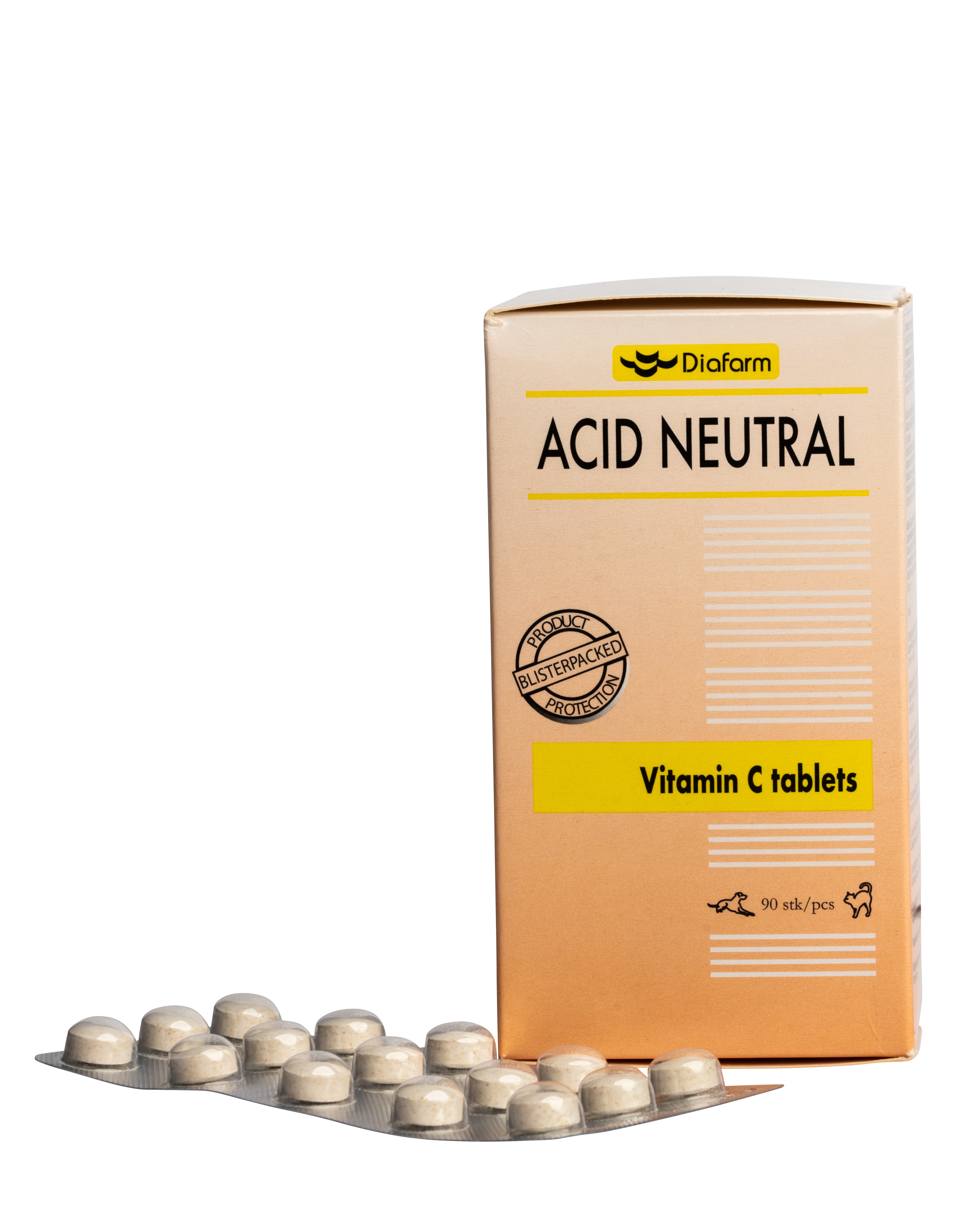 Diafarm C vitamīna tabletes suņiem, kaķiem N90 - Produkta attēls 