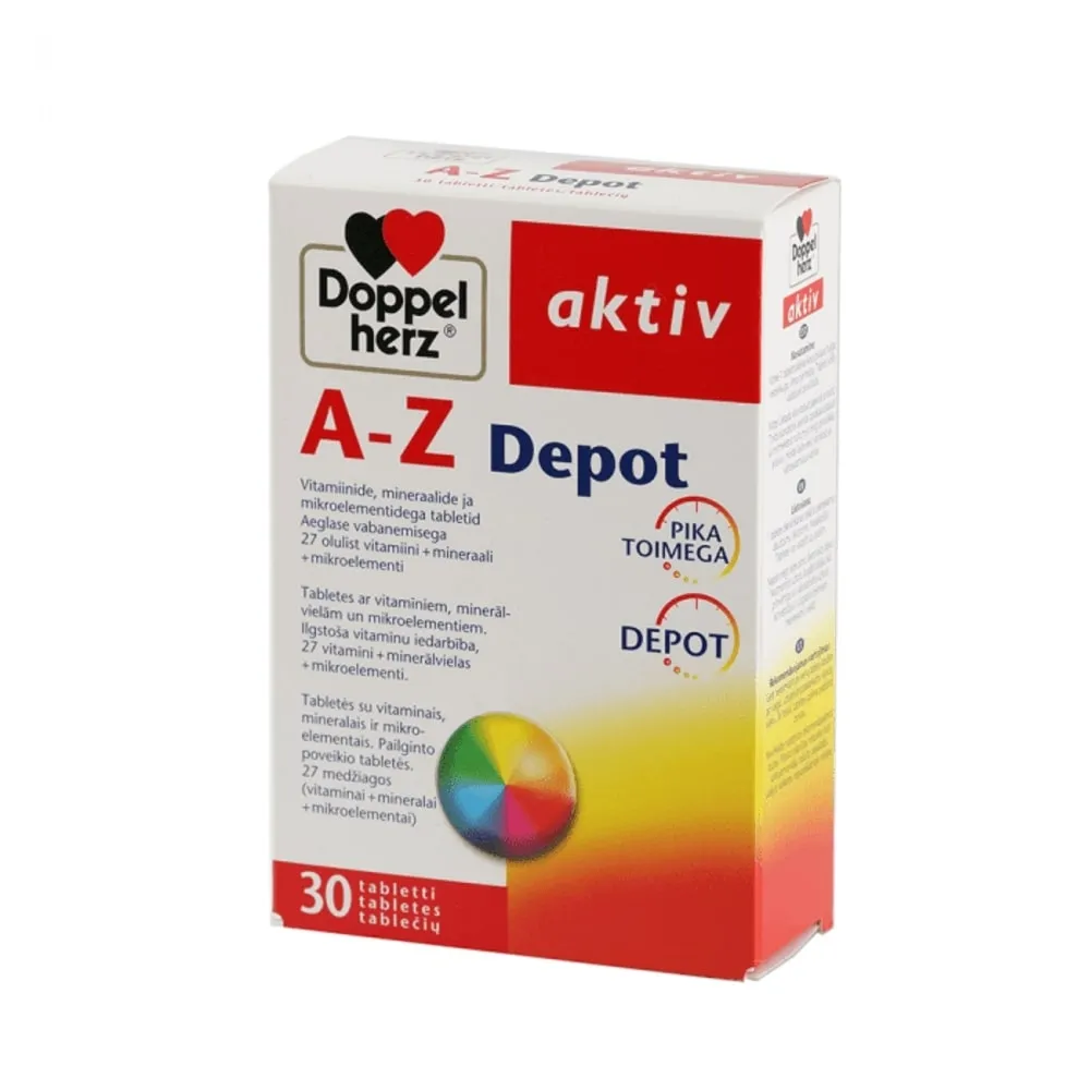 DOPPELHERZ® aktiv A-Z Depot tabletes, 30 gab - Produkta attēls 