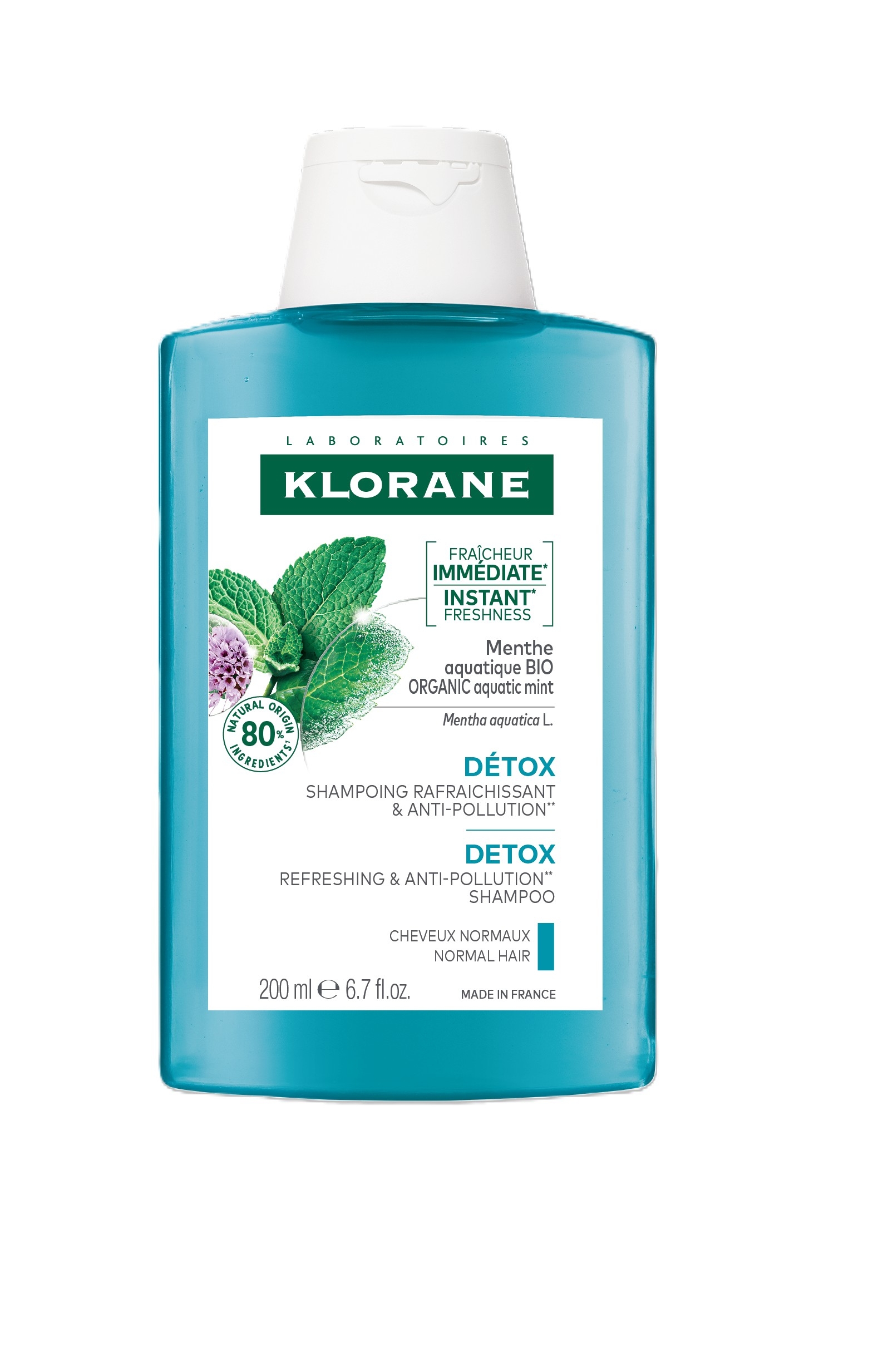 KLORANE šampūns ar piparmētrām, 200ml - Produkta attēls 