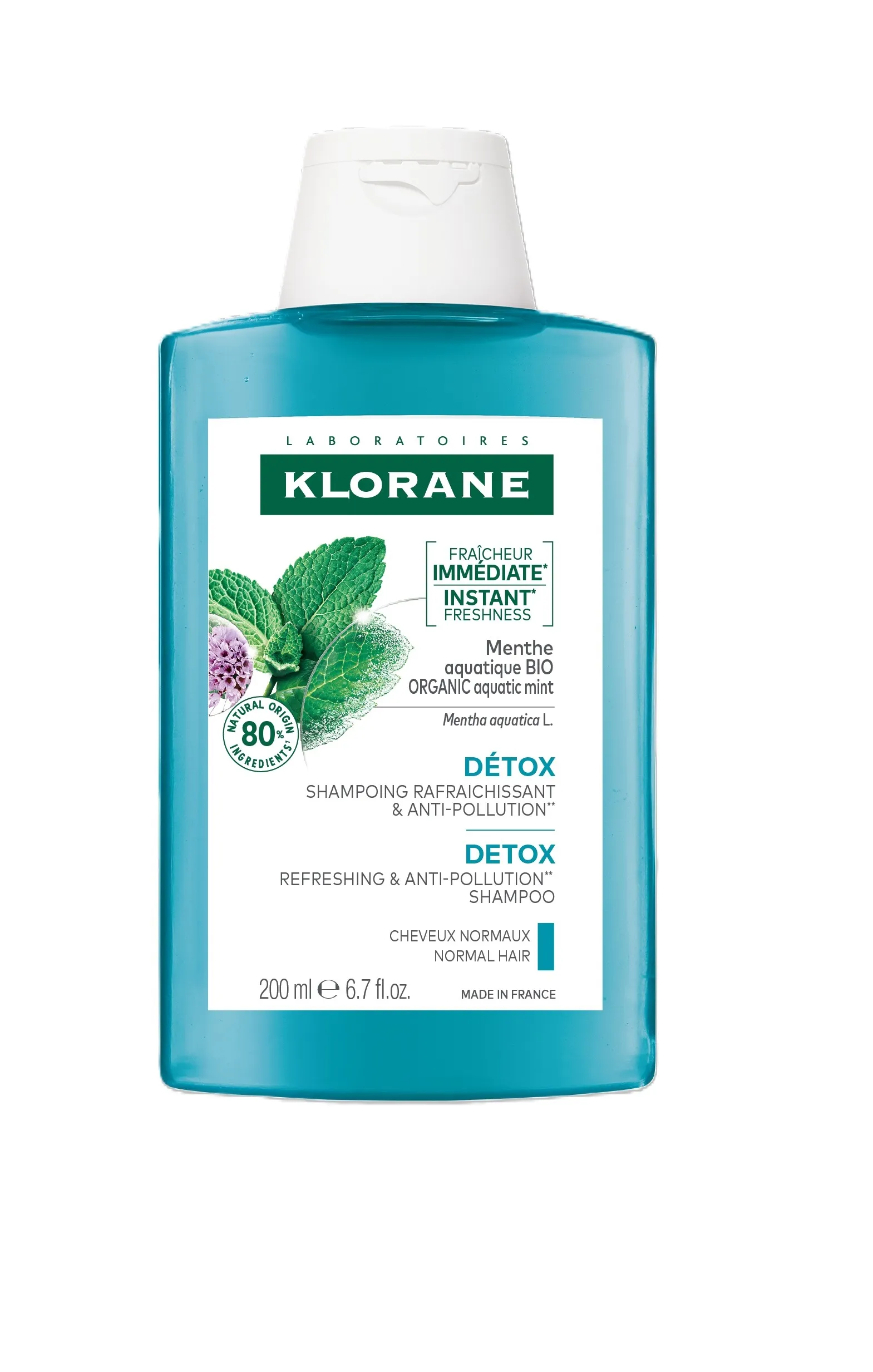 KLORANE šampūns ar piparmētrām, 200ml - Produkta attēls 