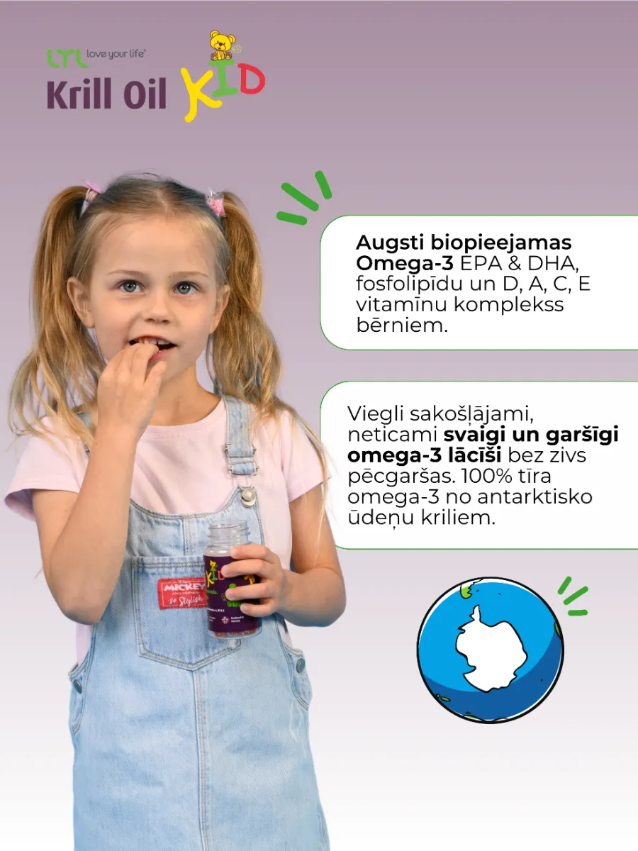 LYL Krill Oil KID, 30 želejas lācīši - Produkta attēls 4
