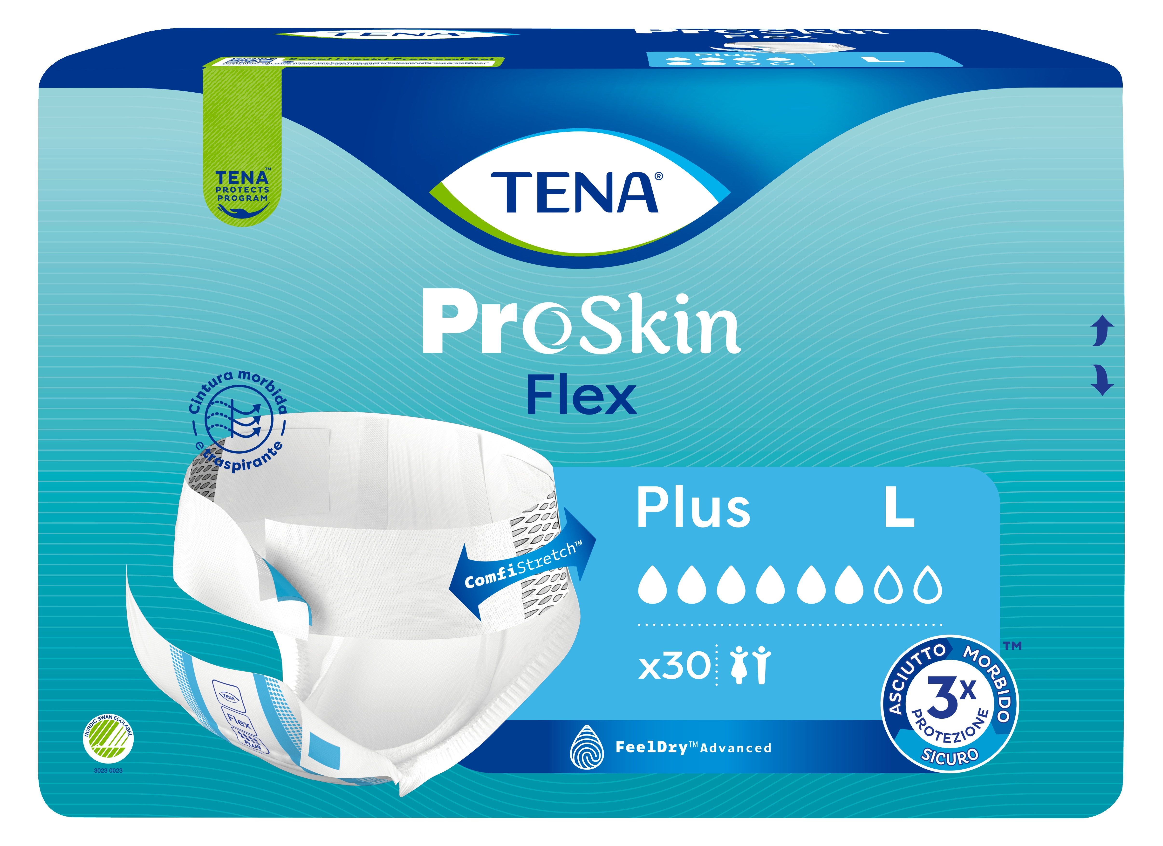 TENA Flex Plus jostiņbikses L izmērs, 30 gab. - Produkta attēls 