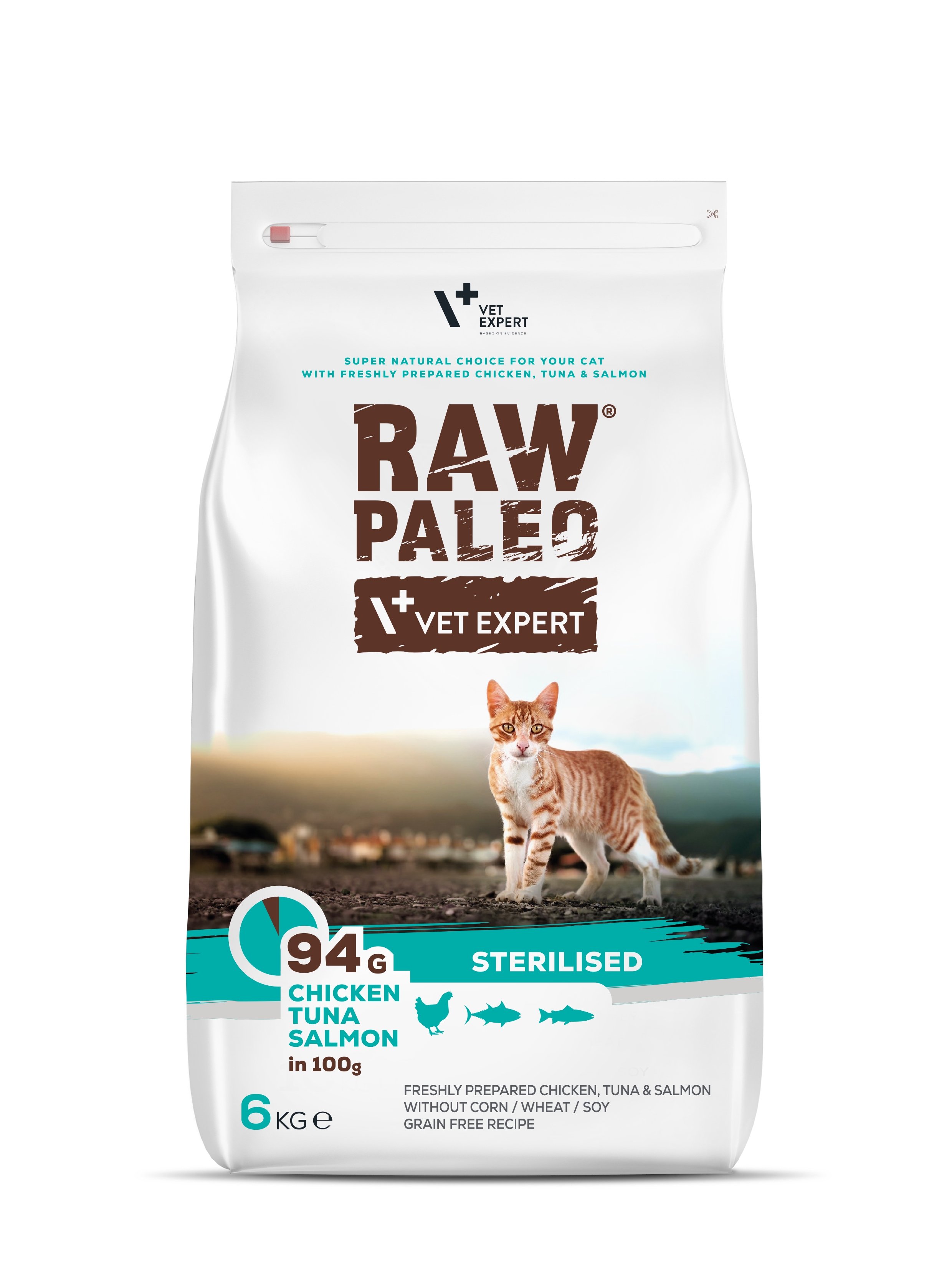 RAW PALEO KAĶU SAUSĀ B STER VISTA/TUNCIS/LASIS 6KG - Produkta attēls 