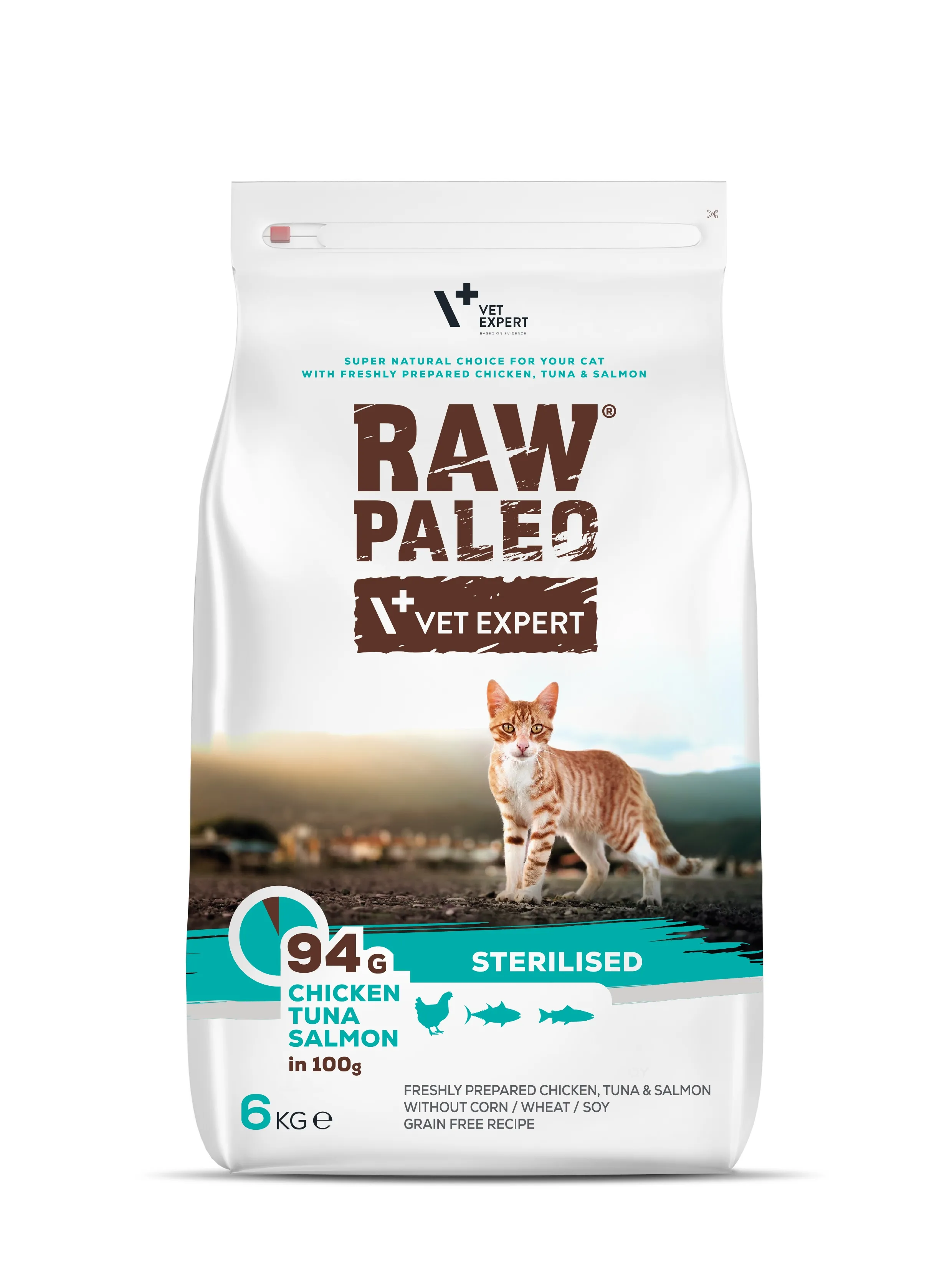RAW PALEO KAĶU SAUSĀ B STER VISTA/TUNCIS/LASIS 6KG - Produkta attēls 