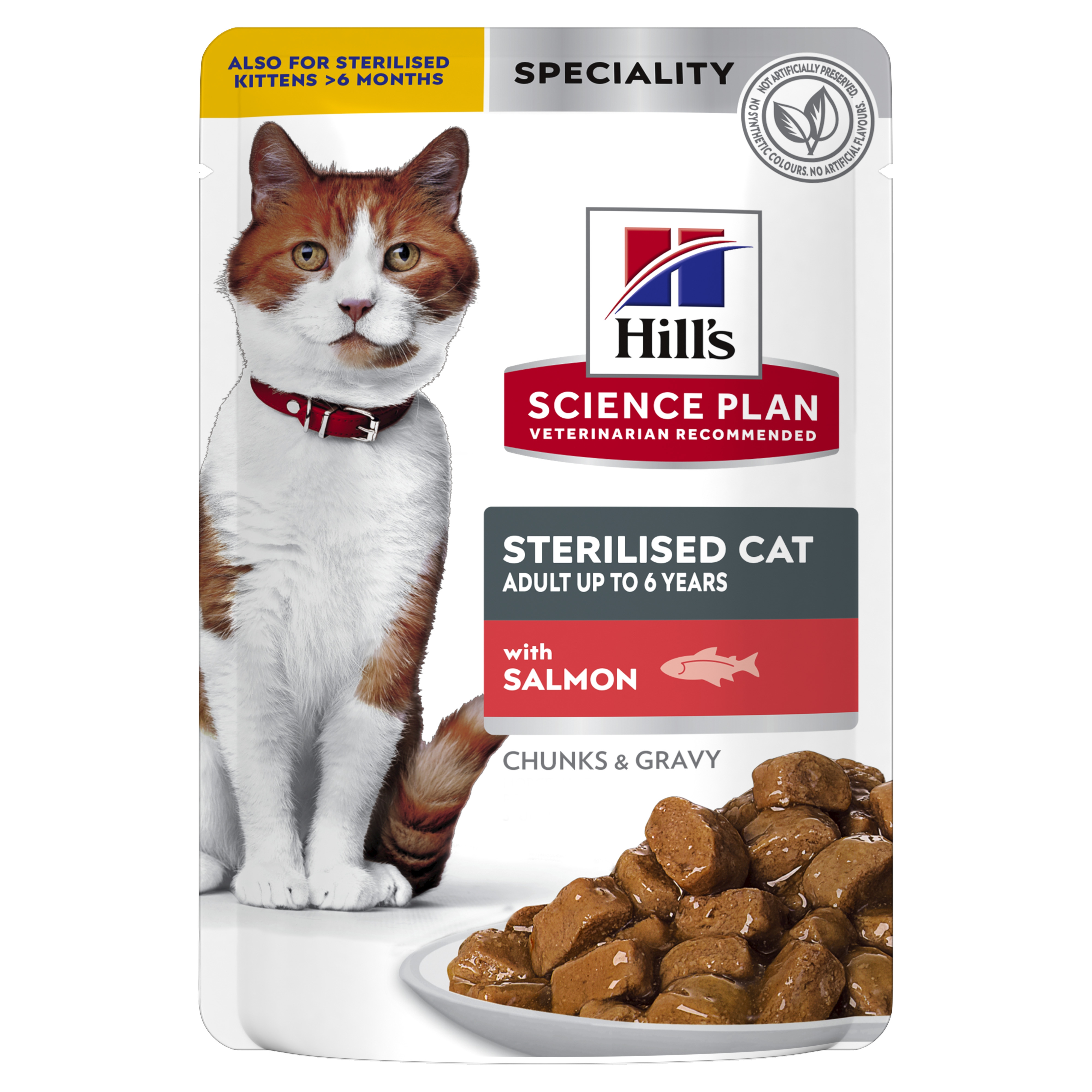 Hills kaķu mitrā barība paciņā Sterilized Cat lasis 85g N12 - Produkta attēls 