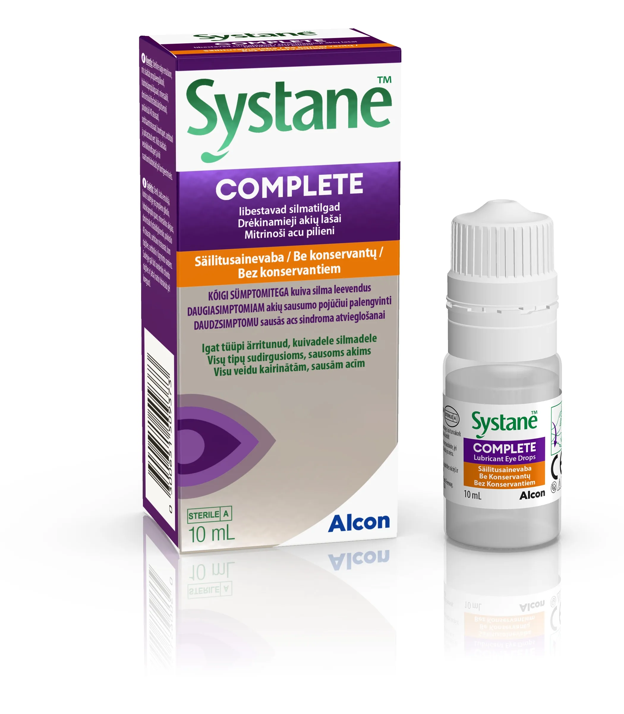 SYSTANE™ Complete mitrinoši acu pilieni bez konservanta, 10 ml - Produkta attēls 