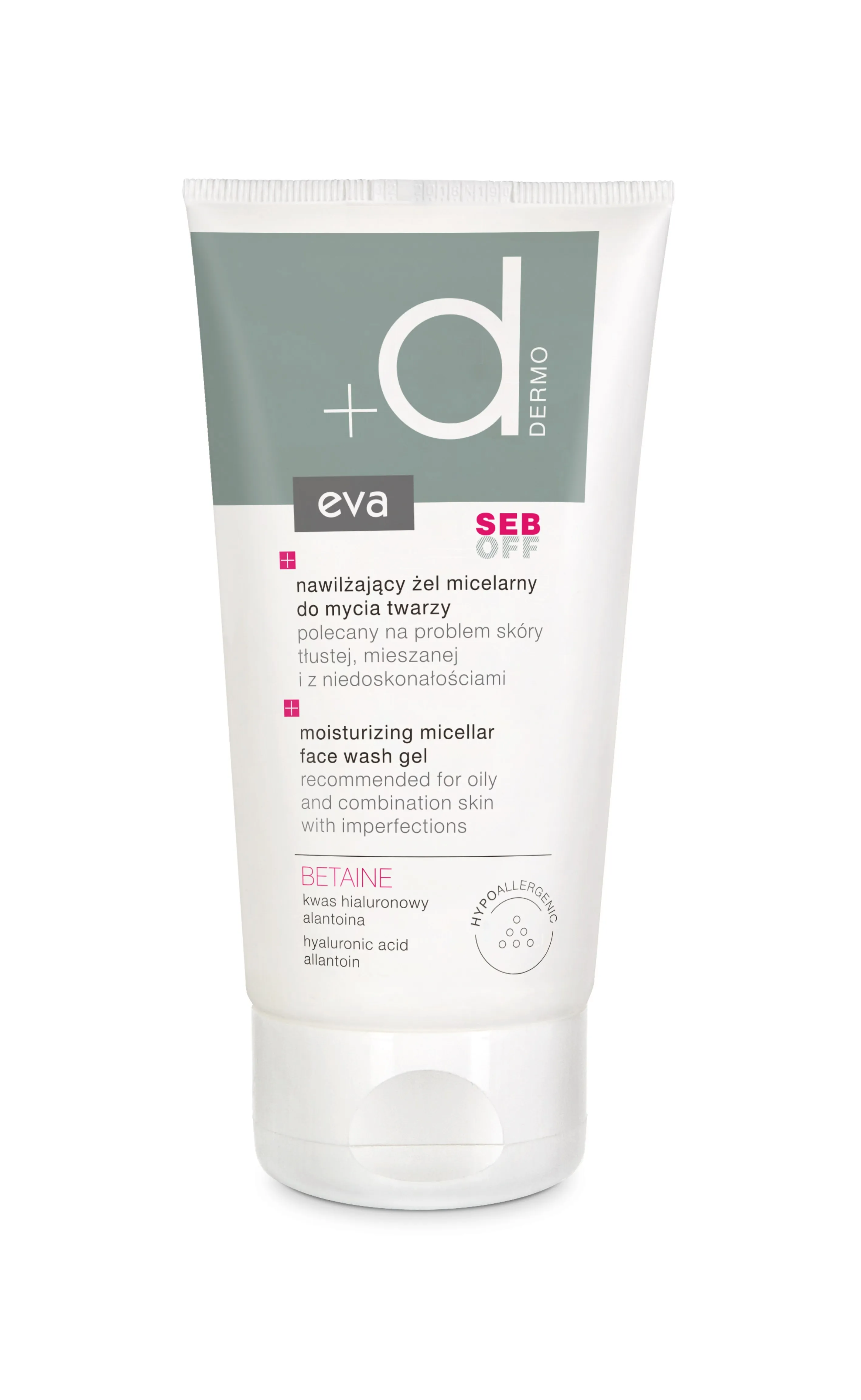 EVA DERMO Seb Off mitrinošs micelārais gels sejas mazgāšanai, 150 ml - Produkta attēls 