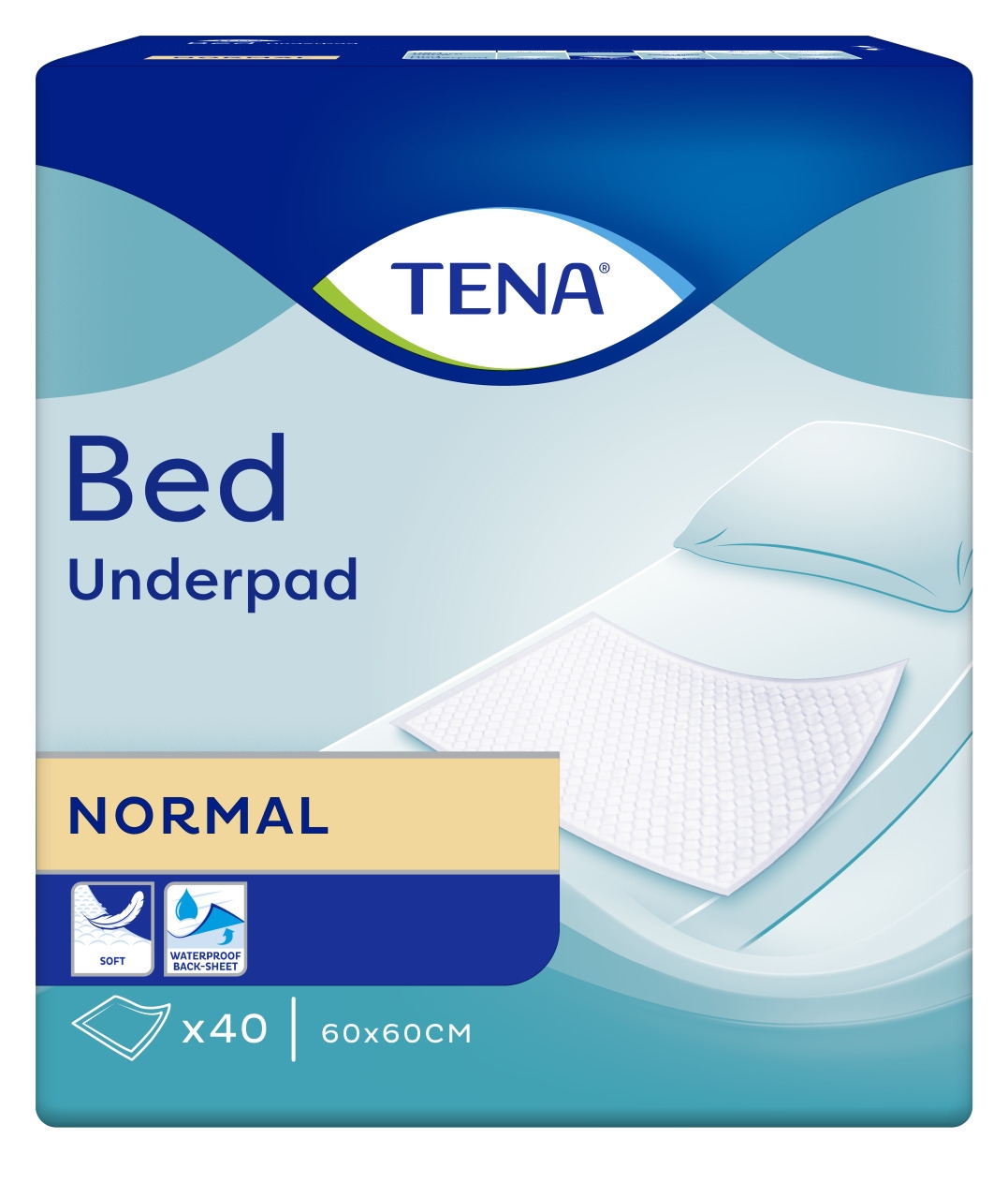 TENA Bed Normal paladziņi 60x60cm, 40 gab. - Produkta attēls 