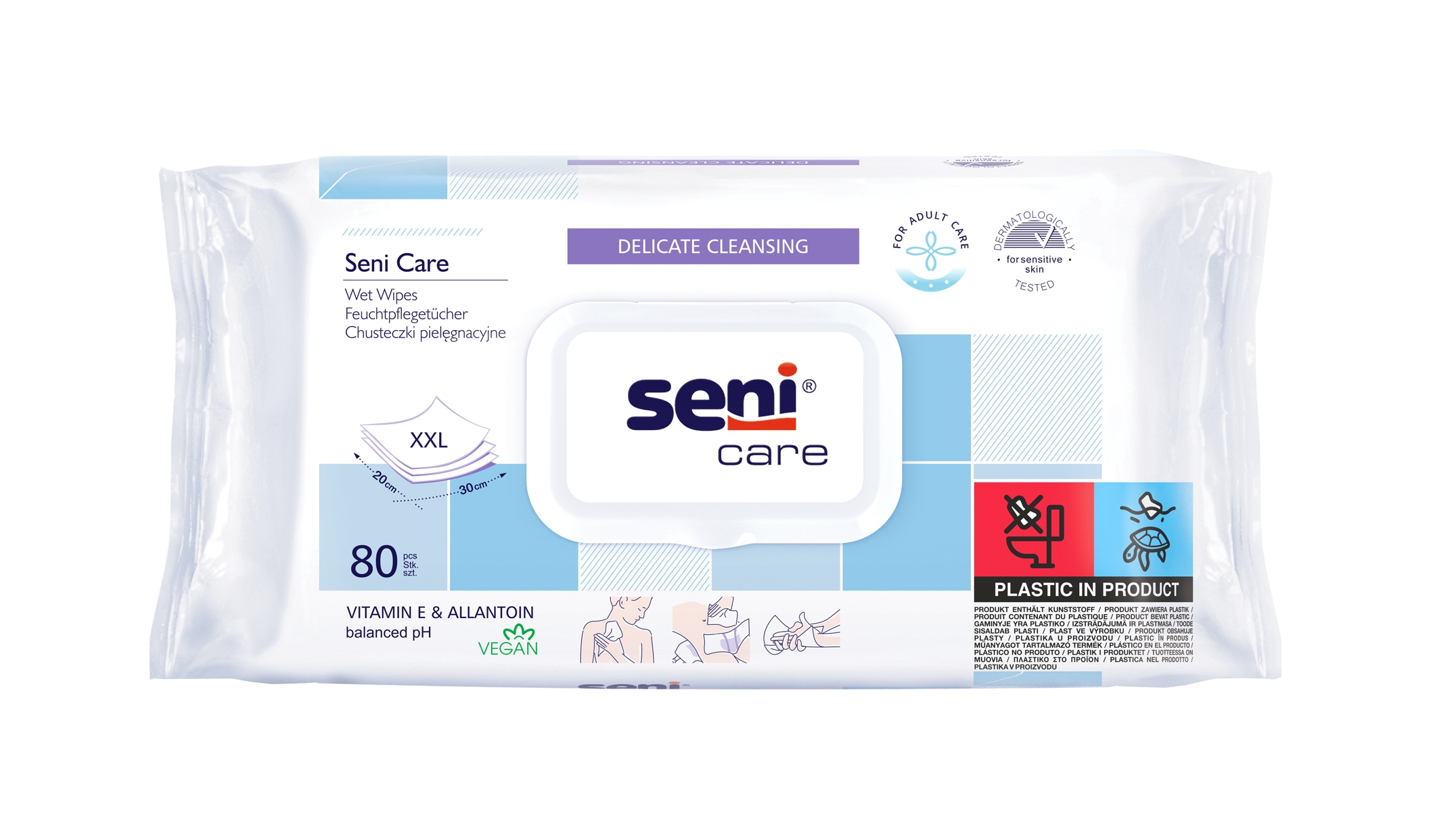SENI CARE mitrās salvetes, 80 gab. - Produkta attēls 