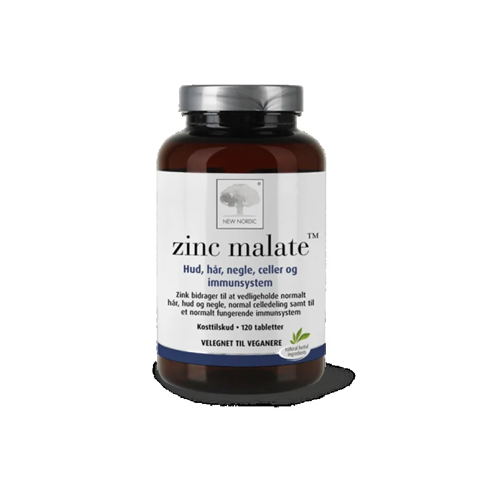 NEW NORDIC Zinc Malate tabletes, 120 gab. - Produkta attēls 