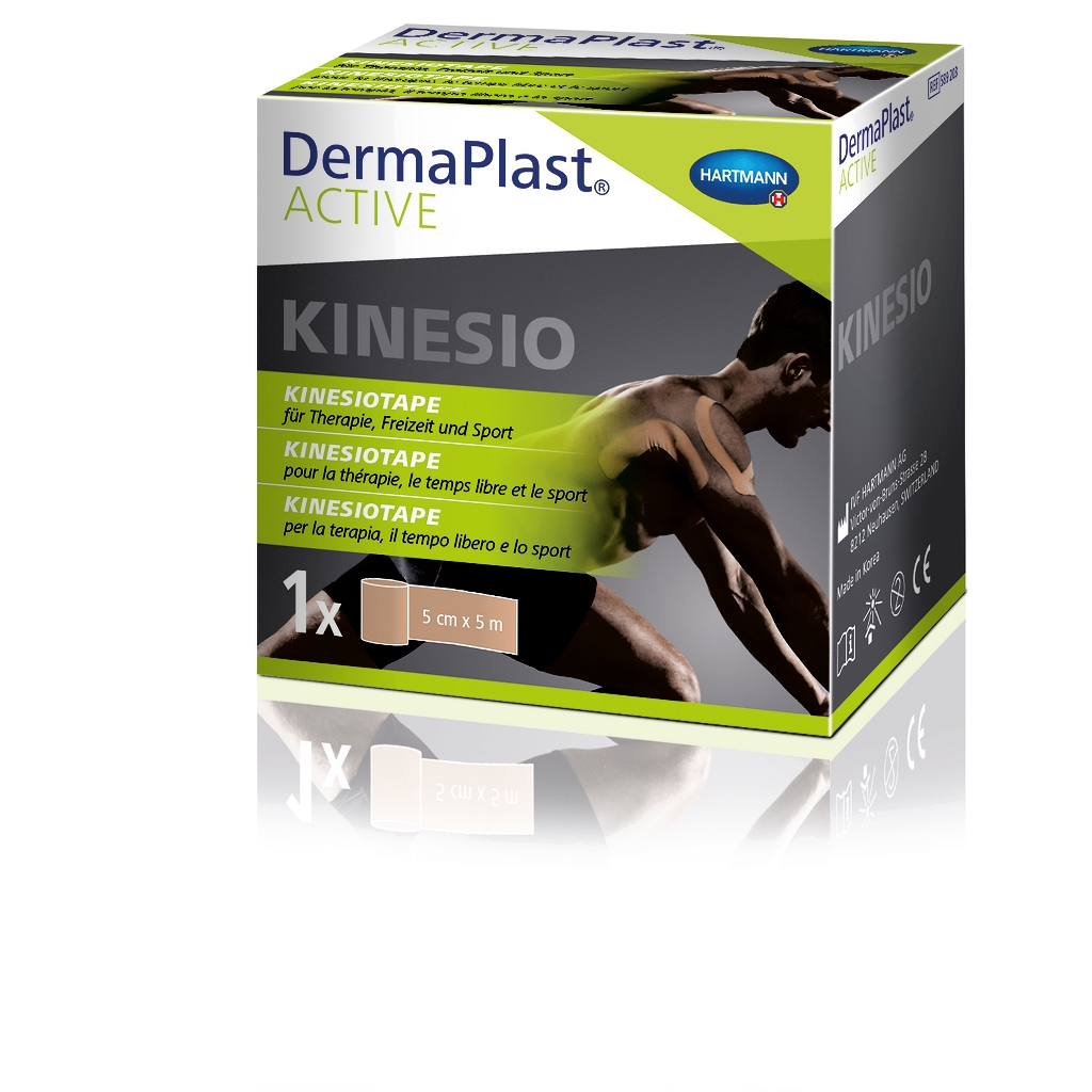 DERMAPLAST Active Kinesio teips (bēšs, 5 m x 5 cm), 1 gab - Produkta attēls 