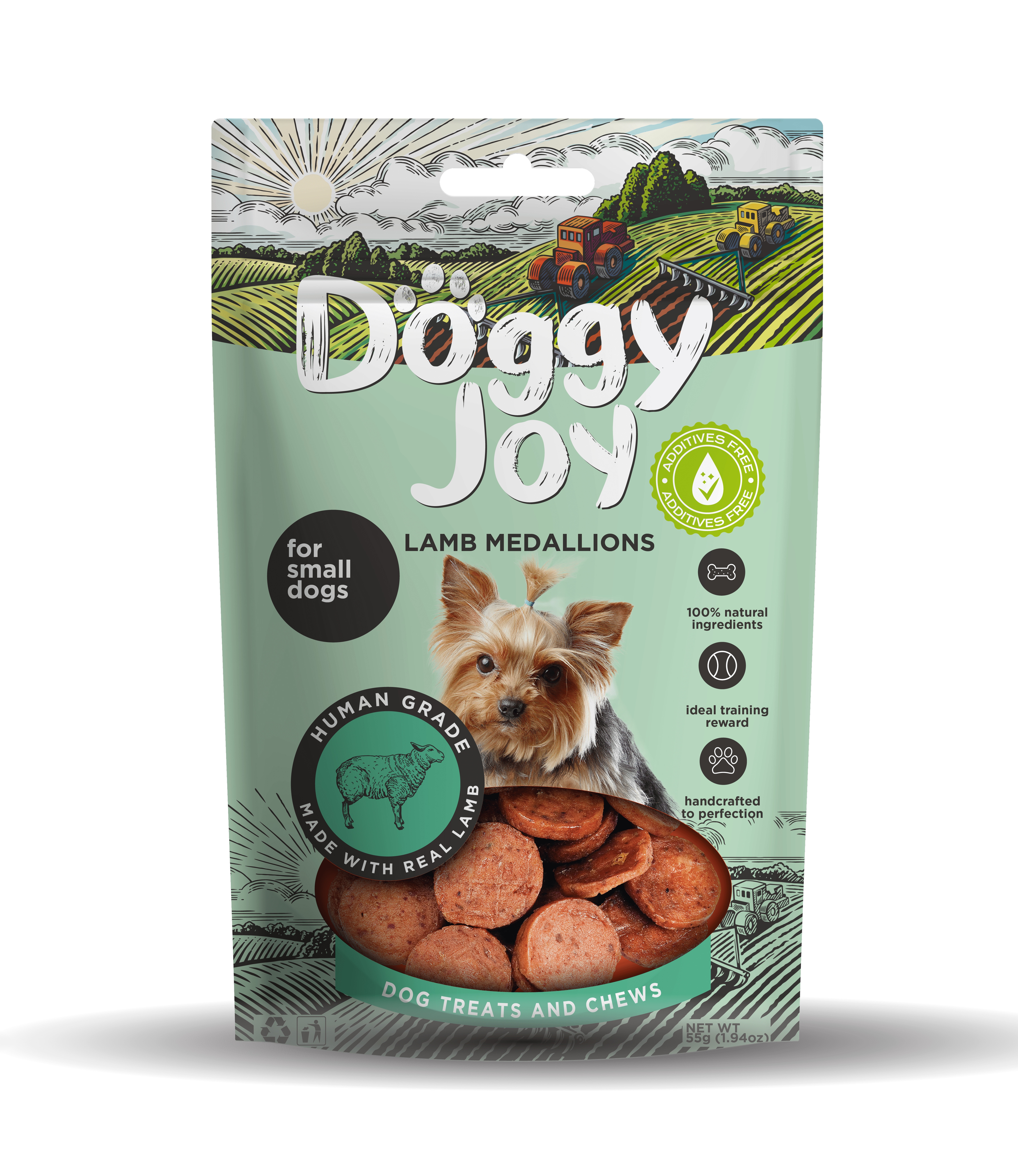 DOGGY JOY JĒRA MEDALJONI MAZIEM SUŅIEM 55G - Produkta attēls 