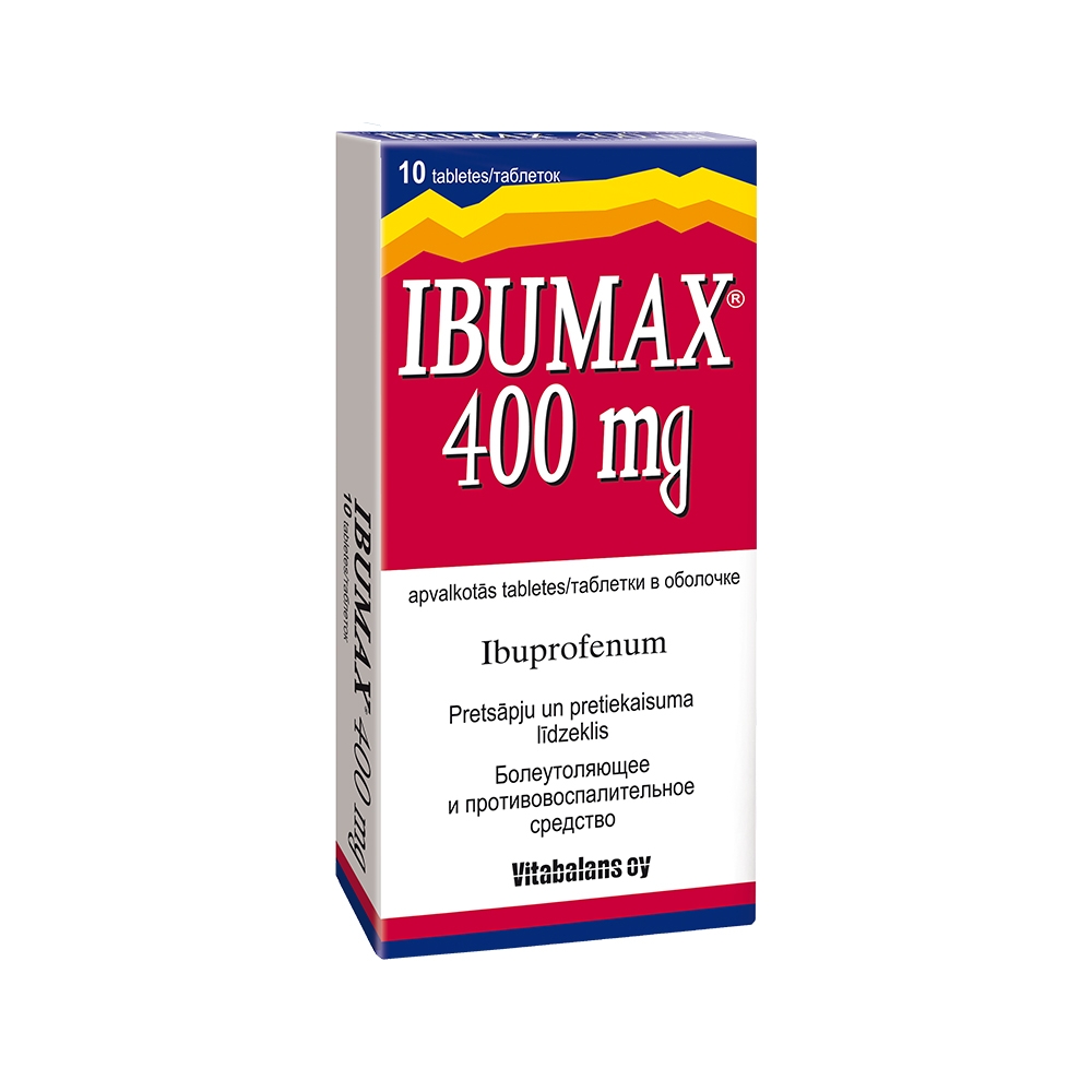 IBUMAX 400mg tabletes, 10 gab. - Produkta attēls 