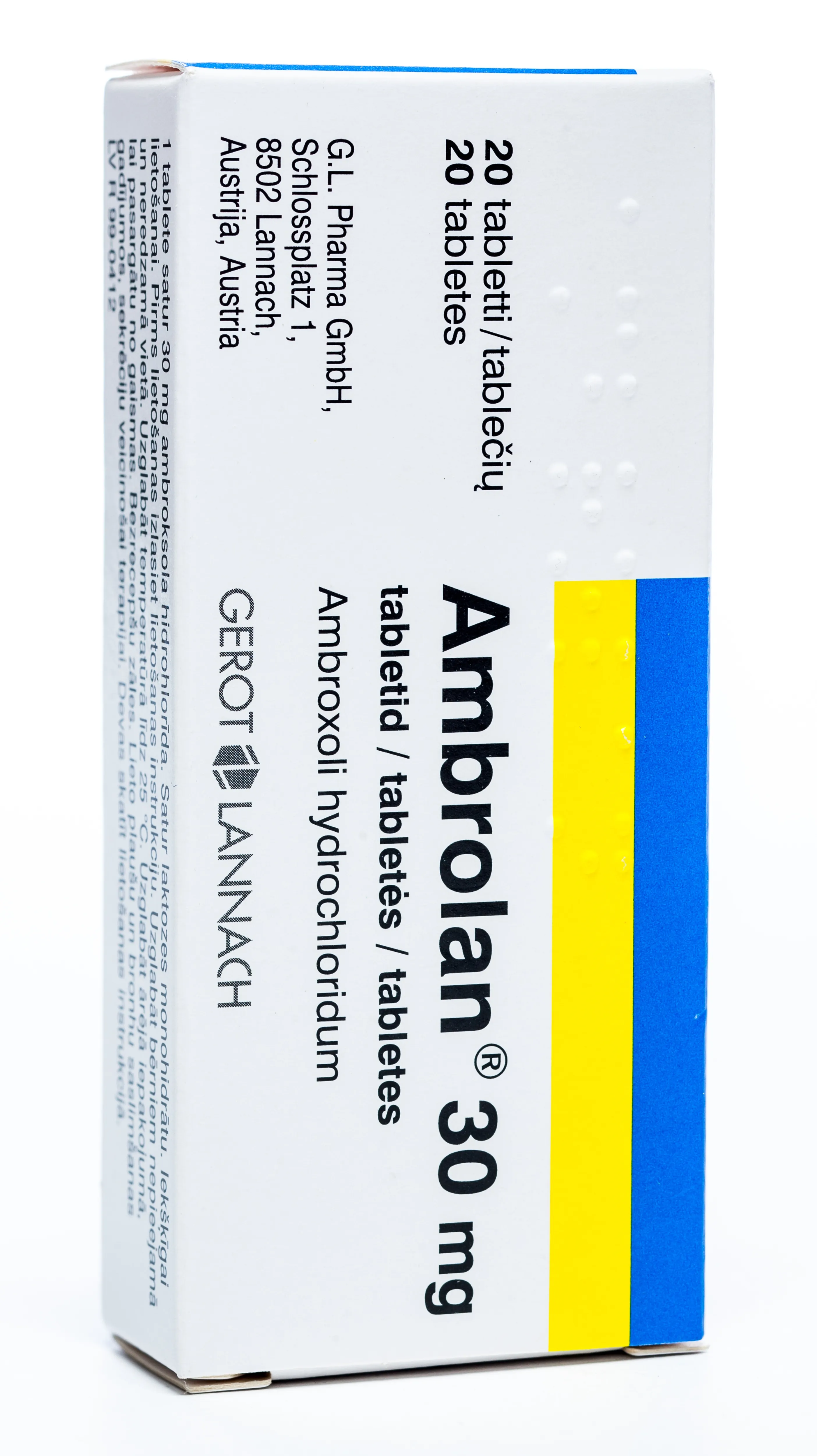 AMBROLAN 30 mg tabletes, 20 gab. - Produkta attēls 