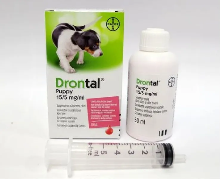 DRONTAL PUPPY SUSP 50ML KUCĒNIEM - Produkta attēls 