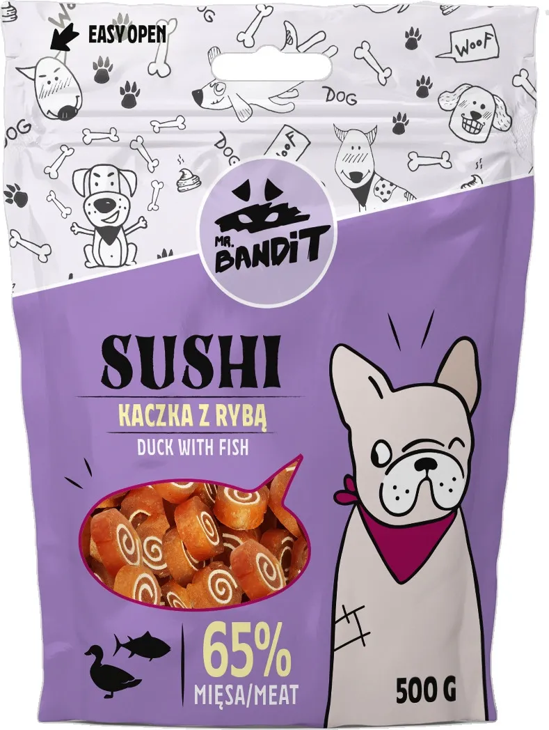 MR.BANDIT SUSHI SUŠI ROLLI PĪLE AR ZIVI 500G - Produkta attēls 