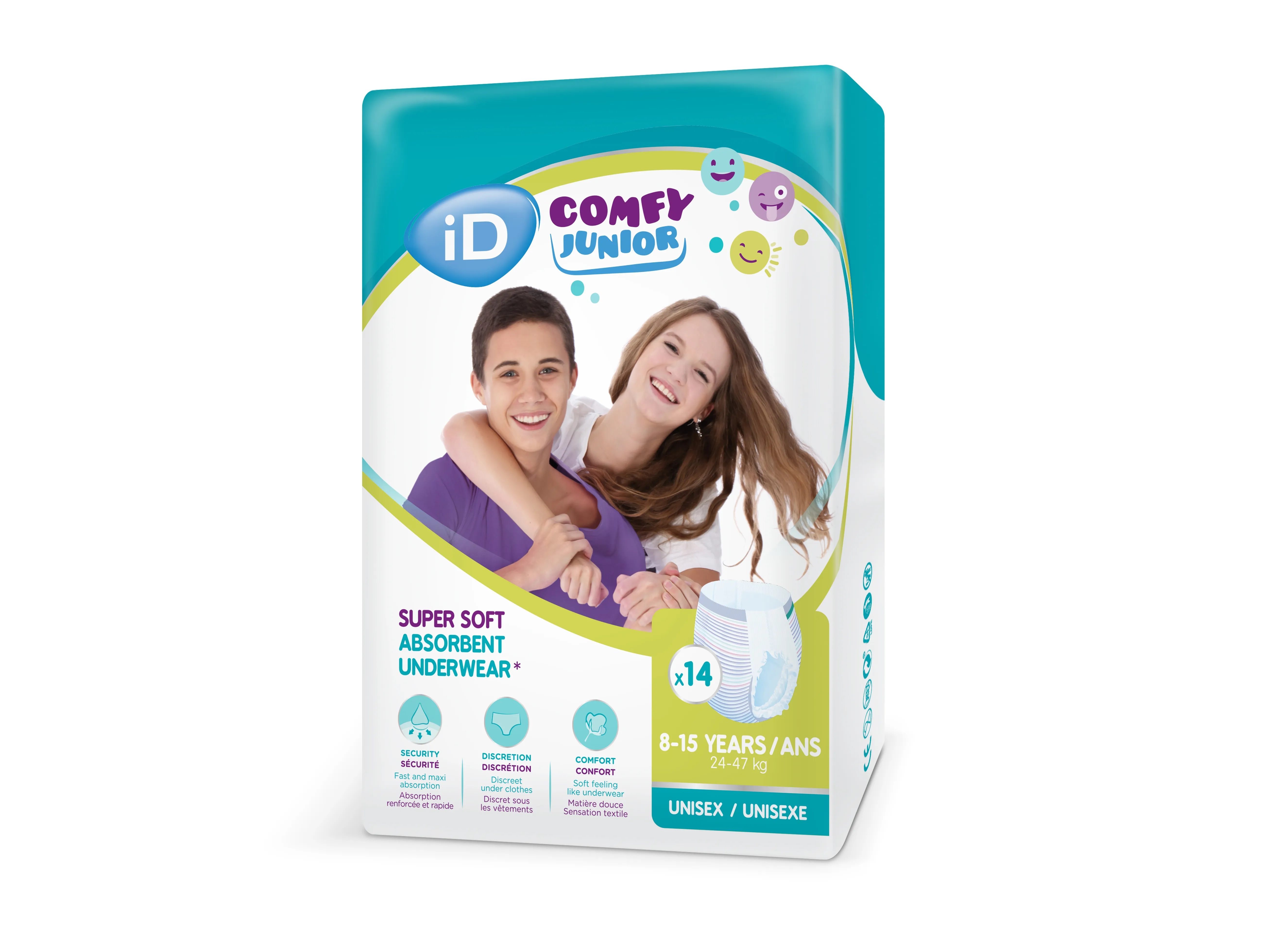 ID Comfy Junior uzsūcošas bikses (no 8 - 11 gadiem), 14 gab. - Produkta attēls 