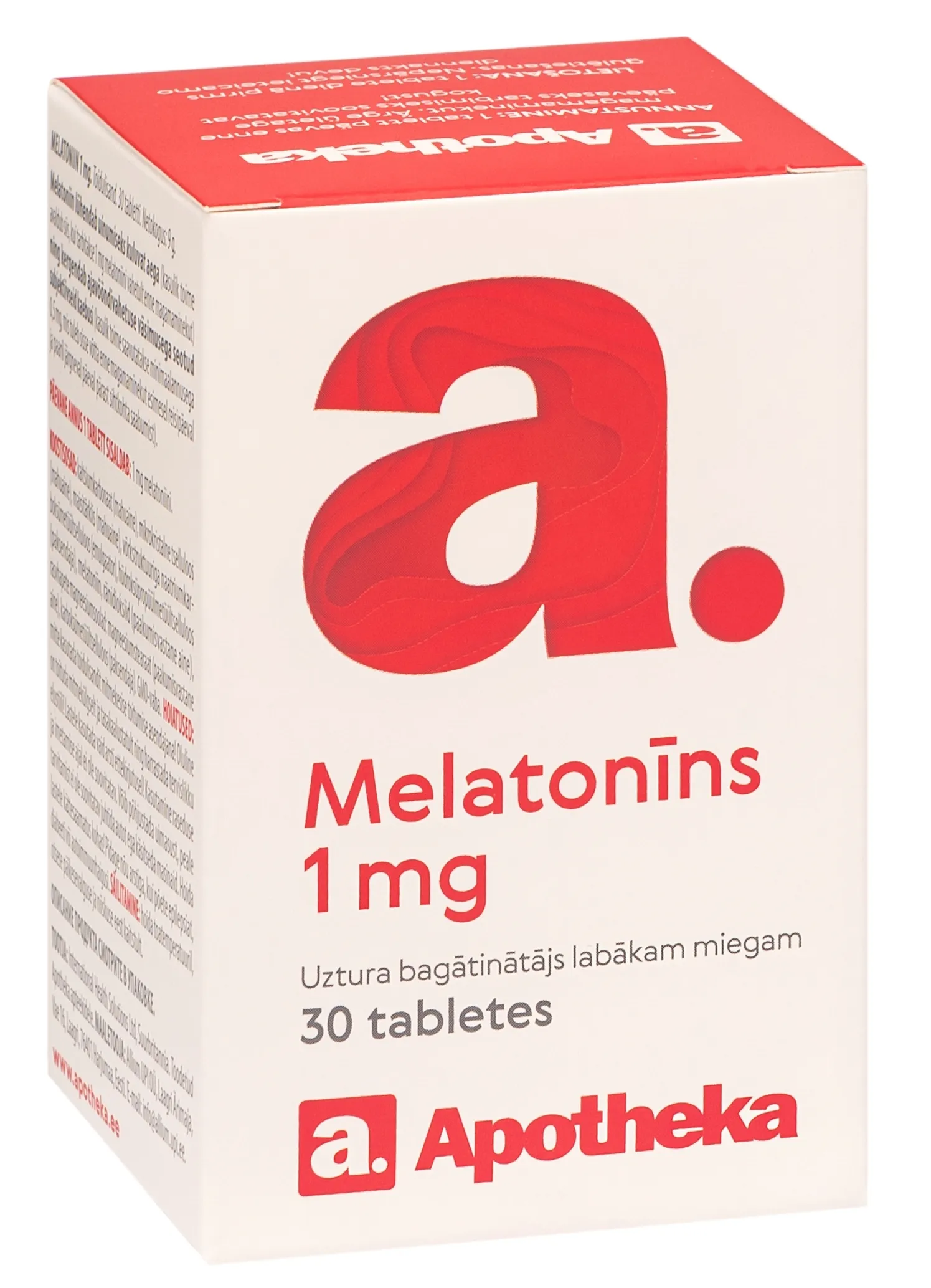 APOTHEKA Melatonīns 1 mg tabletes, 30 gab - Produkta attēls 