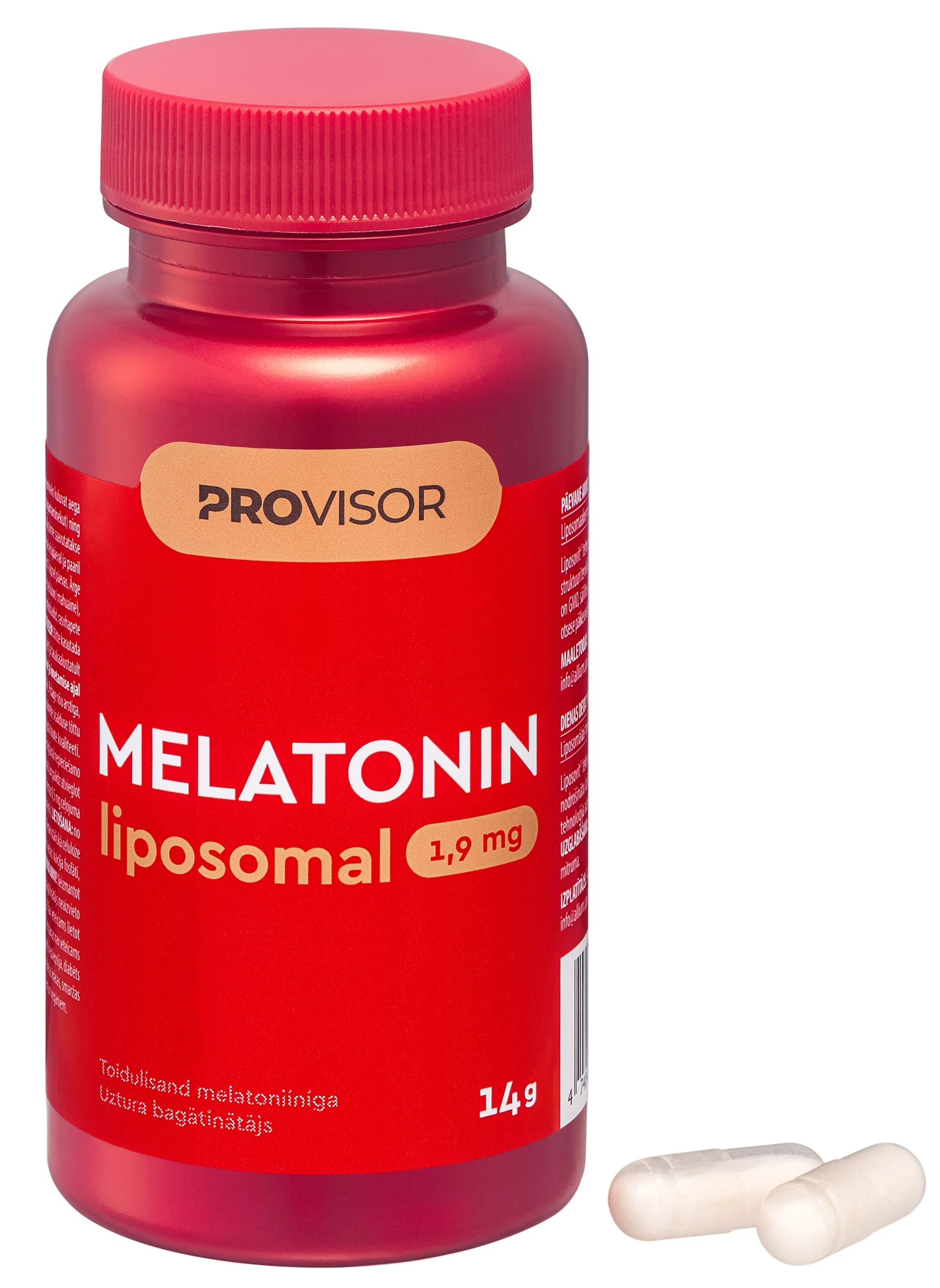 PROVISOR Liposomal Melatonin 1,9 mg kapsulas, 30 gab - Produkta attēls 