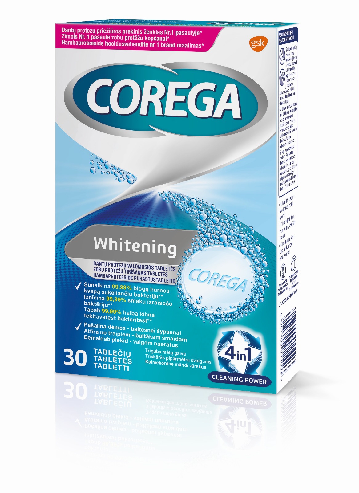 COREGA® Dental White tabletes, 30 gab. - Produkta attēls 